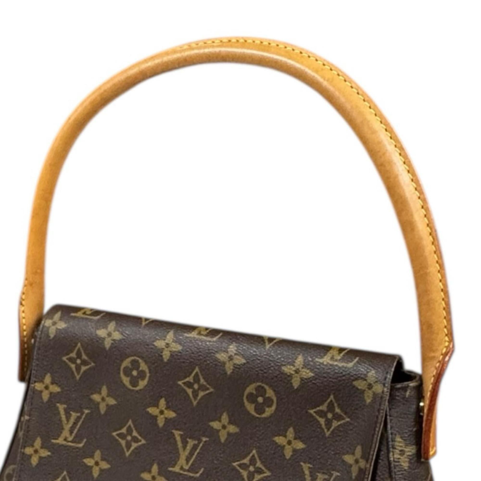 Louis Vuitton Louis Vuitton Mini Looping Monogram Handbag, Canvas M51147, Brown, Women's, LOUIS VUITTON, Used Size ONE SIZE - 9 Thumbnail