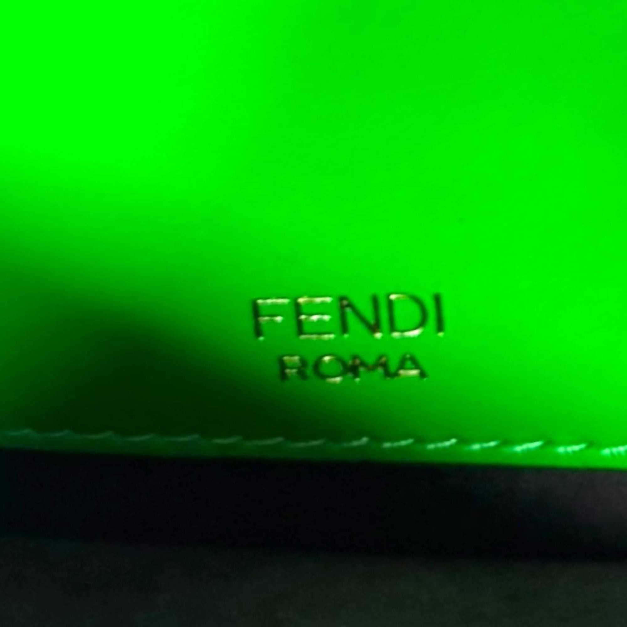 Fendi Fendi Flat Baguette Shoulder Bag, Leather 8BS039, Green, Women's, FENDI, Used Size ONE SIZE - 7 Thumbnail