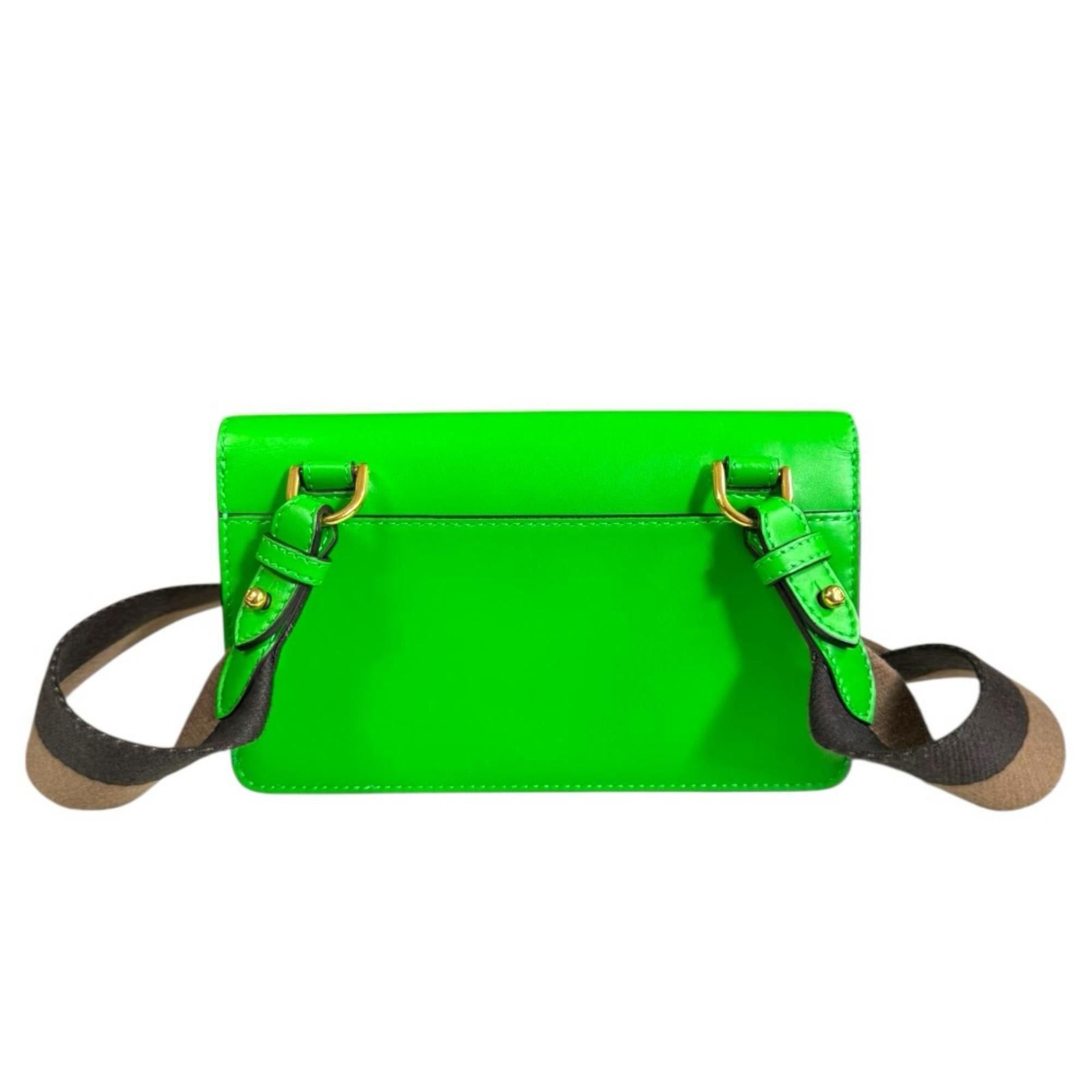 Fendi Fendi Flat Baguette Shoulder Bag, Leather 8BS039, Green, Women's, FENDI, Used Size ONE SIZE - 3 Thumbnail