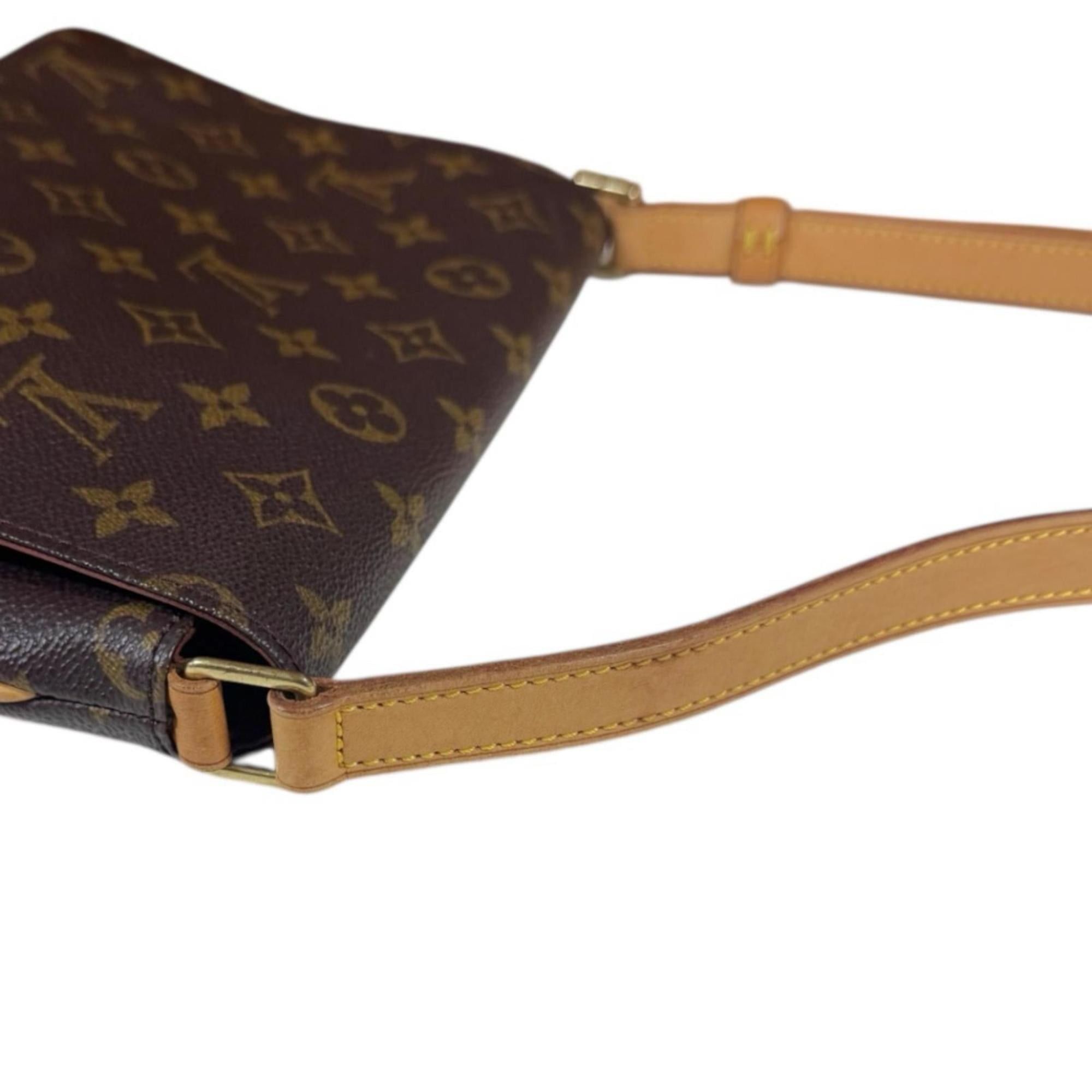 Louis Vuitton Louis Vuitton Musette Tango Short Monogram Shoulder Bag, Canvas M51257, Brown, Women's, LOUIS VUITTON, Used Size ONE SIZE - 16 Thumbnail