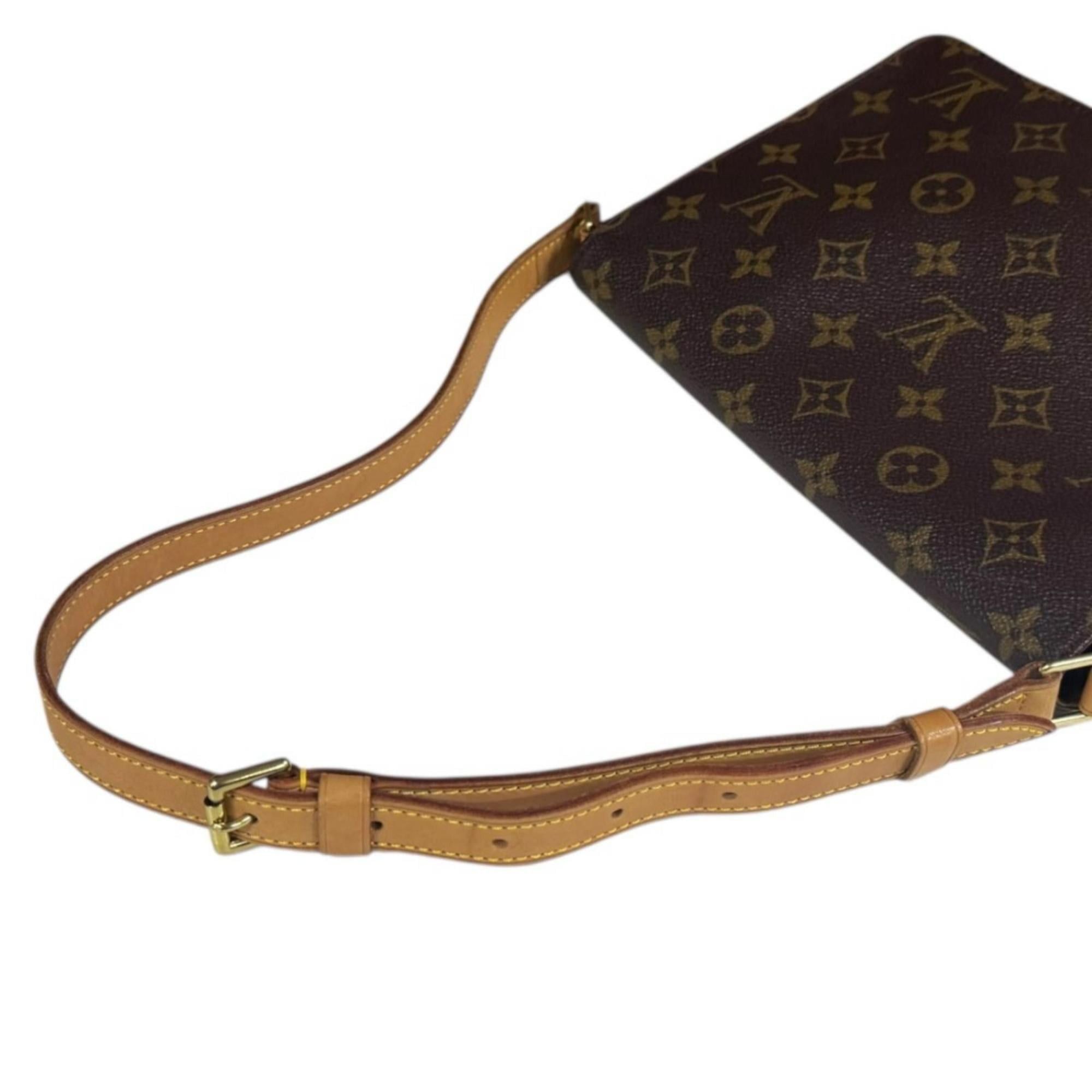 Louis Vuitton Louis Vuitton Musette Tango Short Monogram Shoulder Bag, Canvas M51257, Brown, Women's, LOUIS VUITTON, Used Size ONE SIZE - 13 Thumbnail