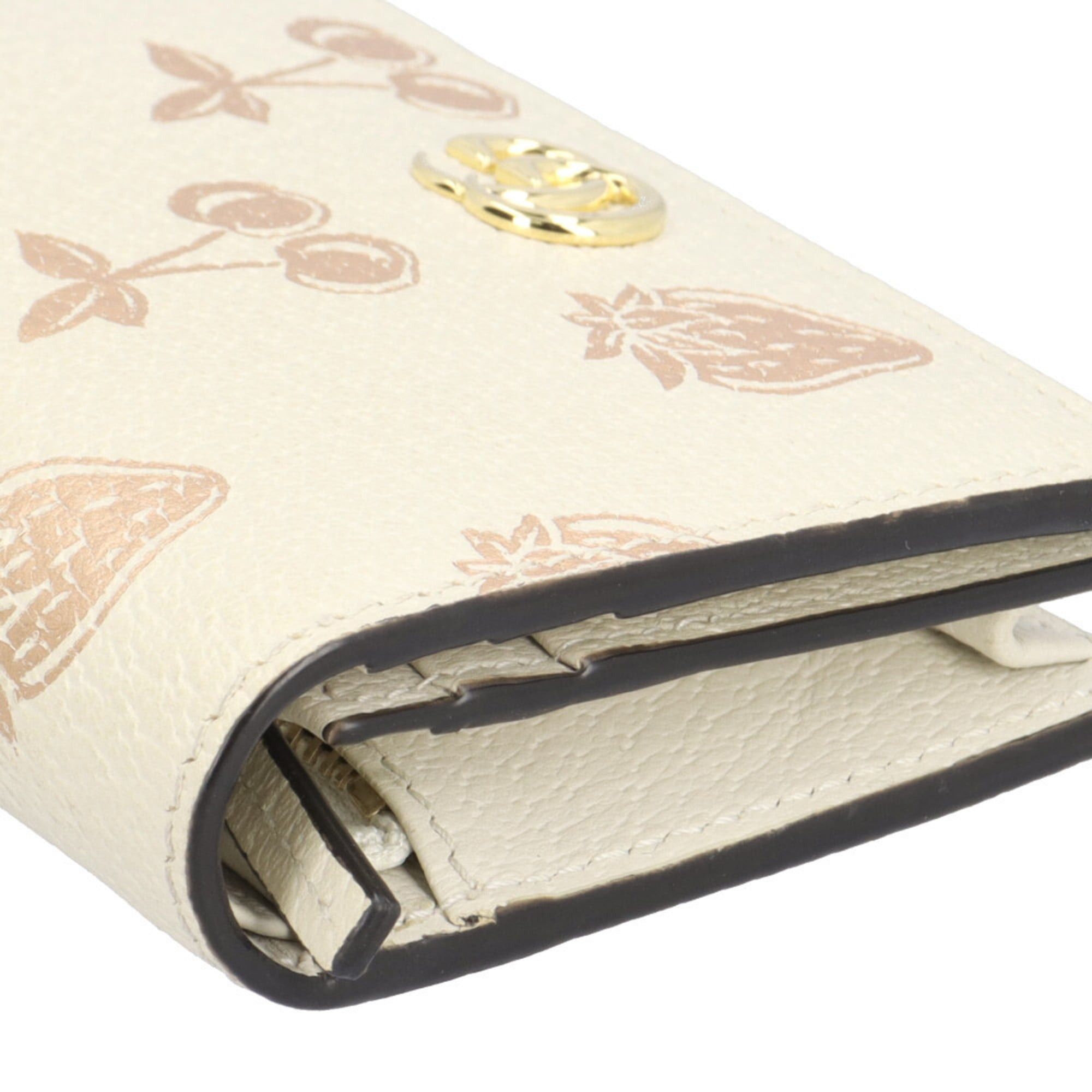Gucci Gucci Fruit Print Double G Small Wallet GG Marmont Bi-fold Leather 456126 Women's GUCCI Used Size ONE SIZE - 11 Thumbnail
