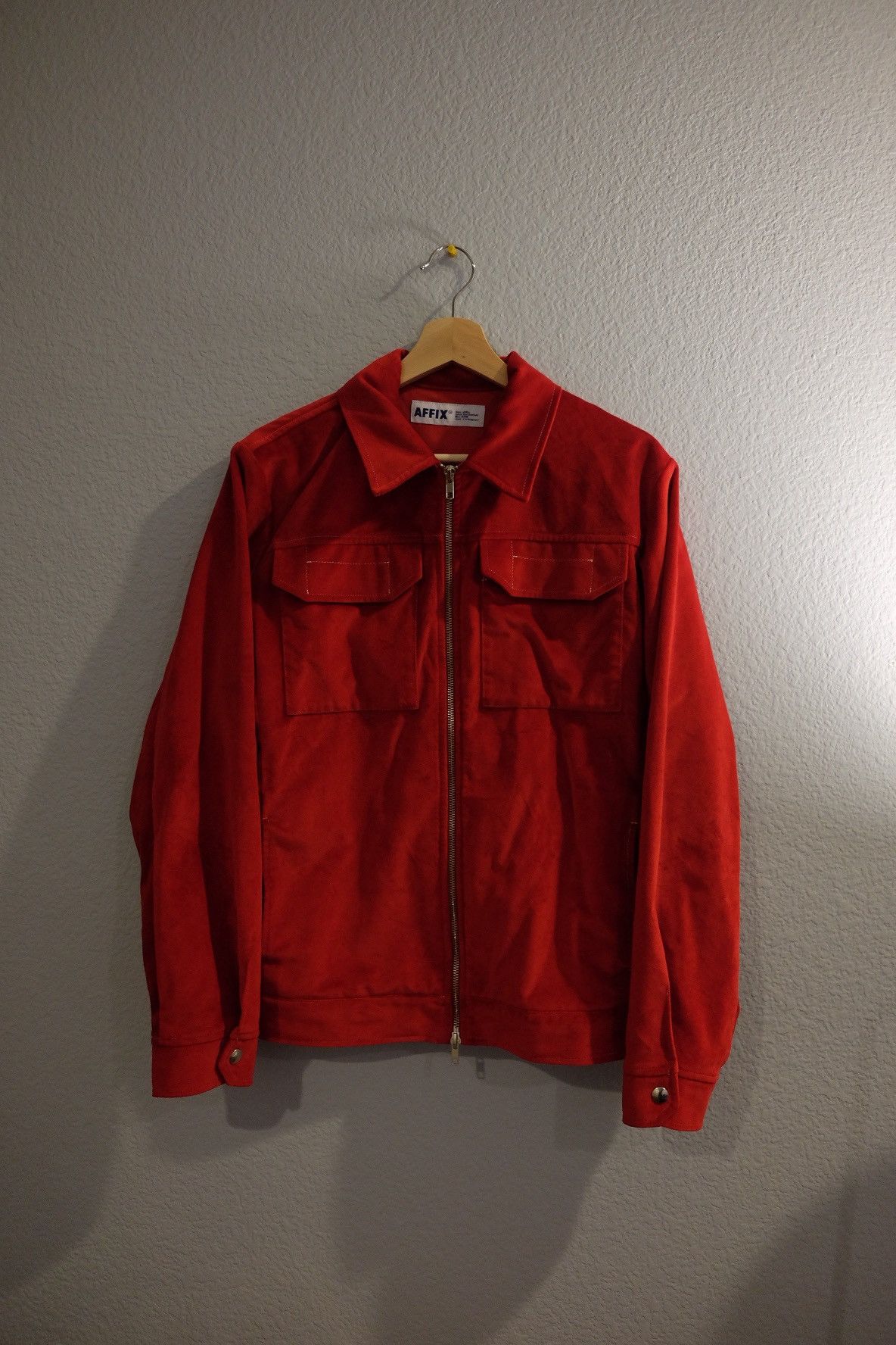 Affix Works × Kiko Kostadinov Red Velvet Zip Service Jacket | Grailed