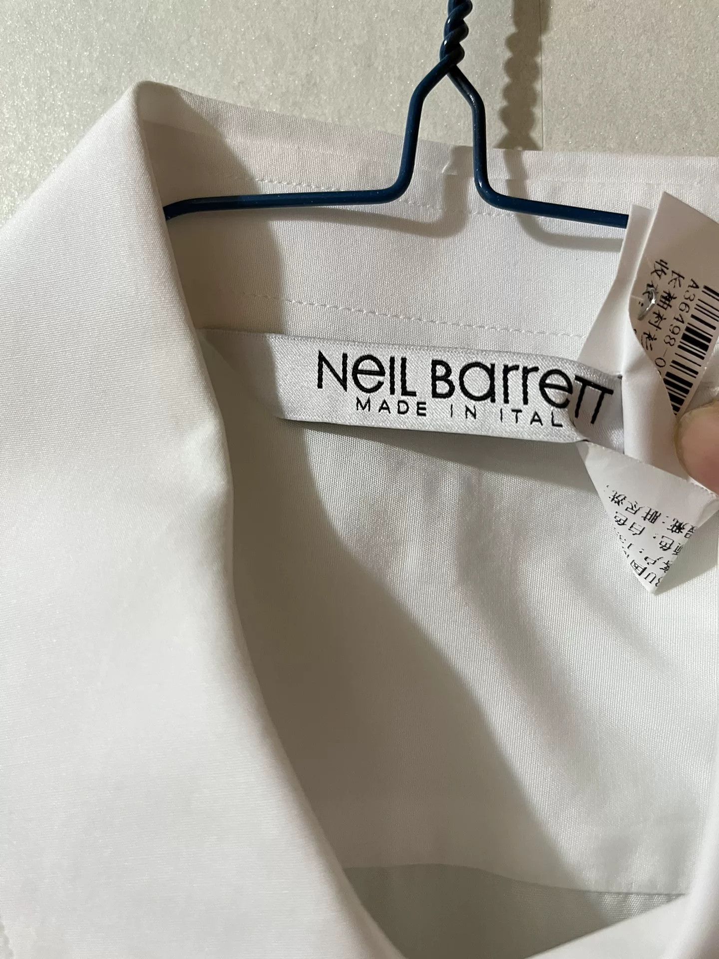 Neil Barrett Neil Barrett White Shirt w/ Black Symbols Size US M / EU 48-50 / 2 - 2 Thumbnail