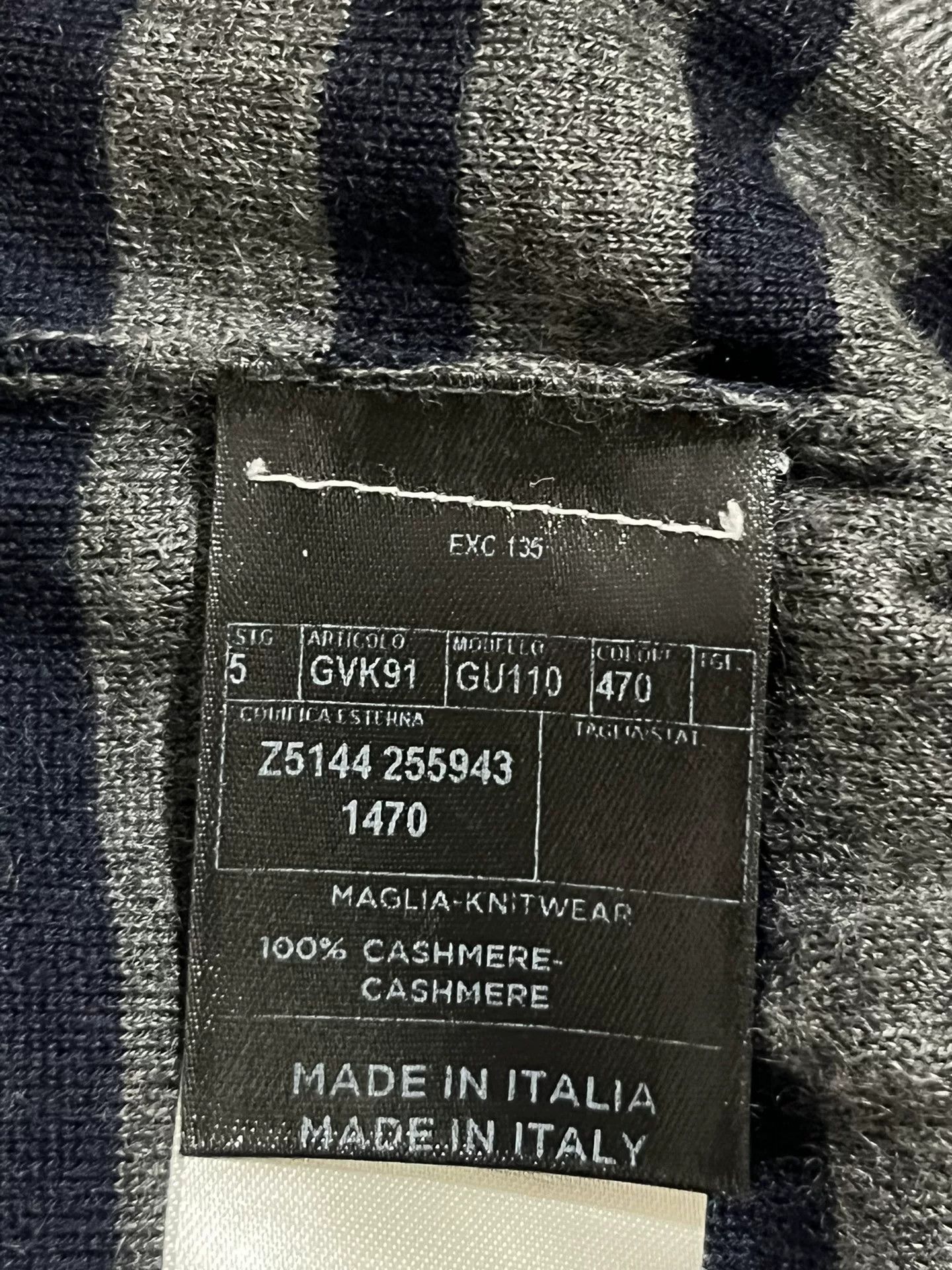 Gucci Gucci Gray Striped Cashmere Sweater Size US M / EU 48-50 / 2 - 8 Thumbnail
