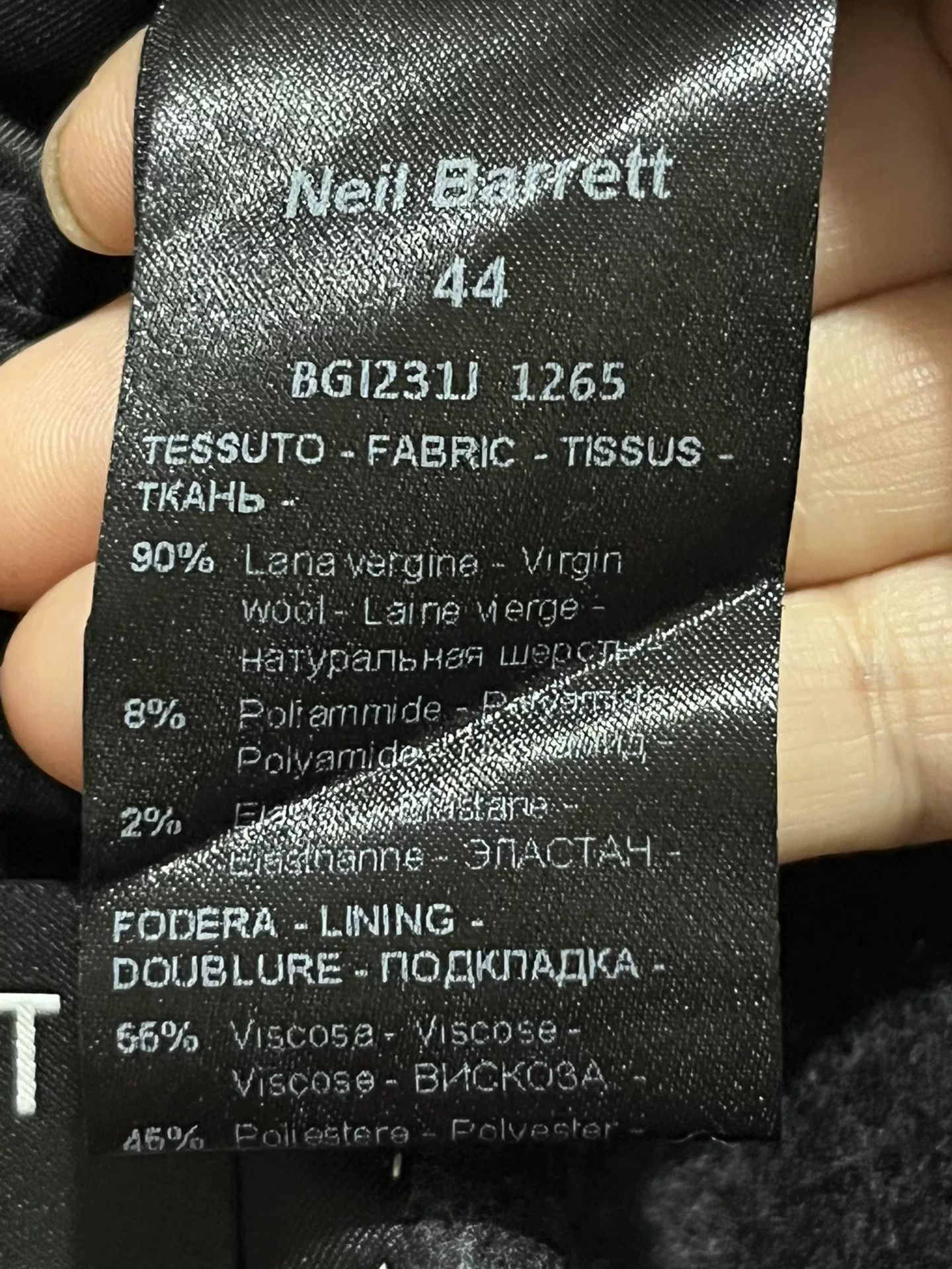 Neil Barrett Neil Barrett Men's Gradient Suit Jacket Size US S / EU 44-46 / 1 - 5 Thumbnail