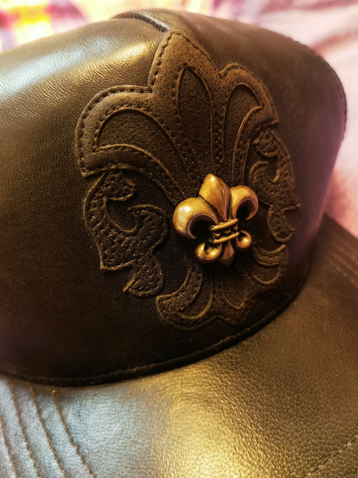 Chrome Hearts Chrome Hearts Patchwork Leather Trucker Hat Size ONE SIZE - 3 Thumbnail