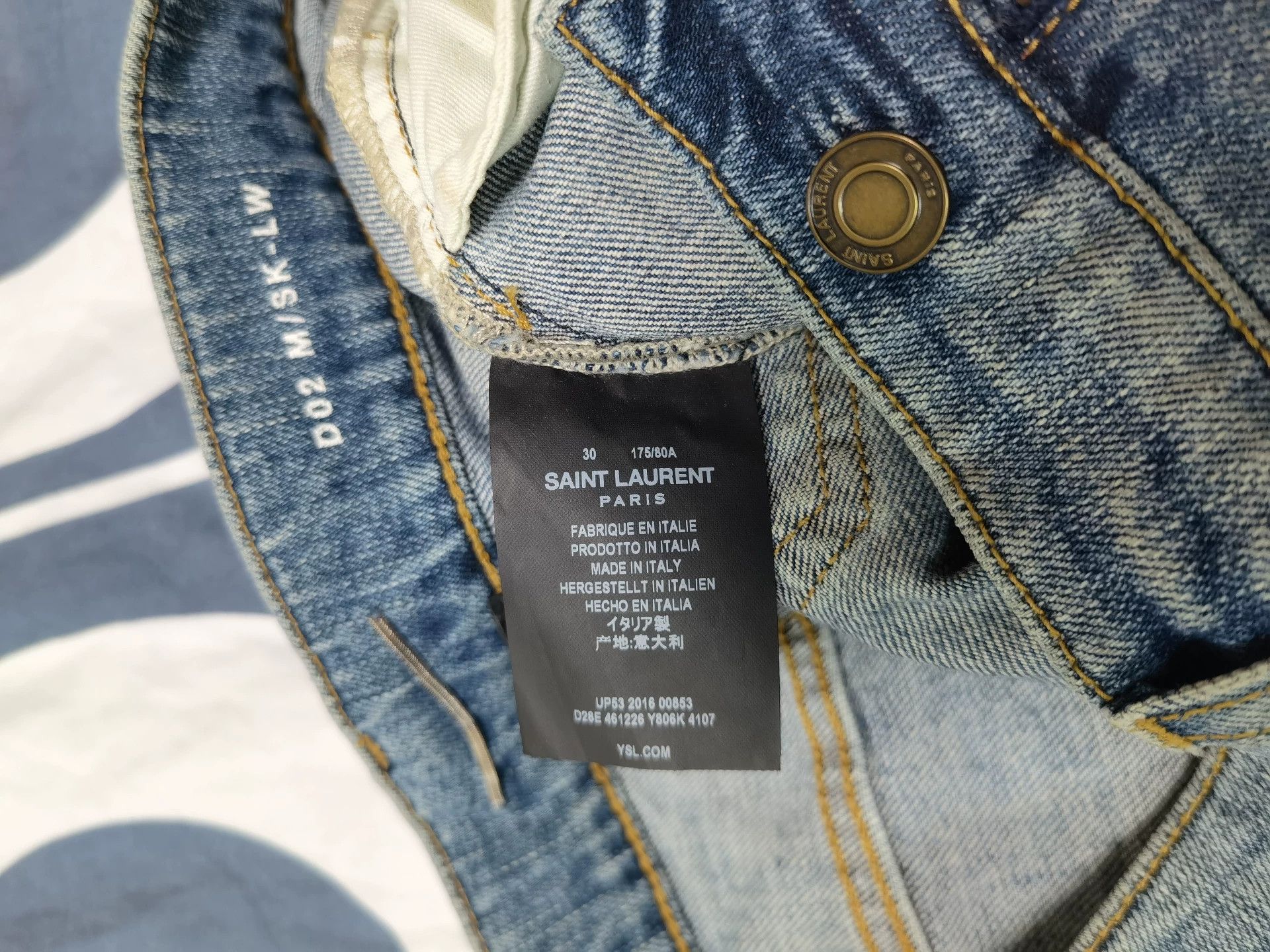 Saint Laurent Paris Saint Laurent Distressed Patch Jeans Size US 30 / EU 46 - 5 Thumbnail