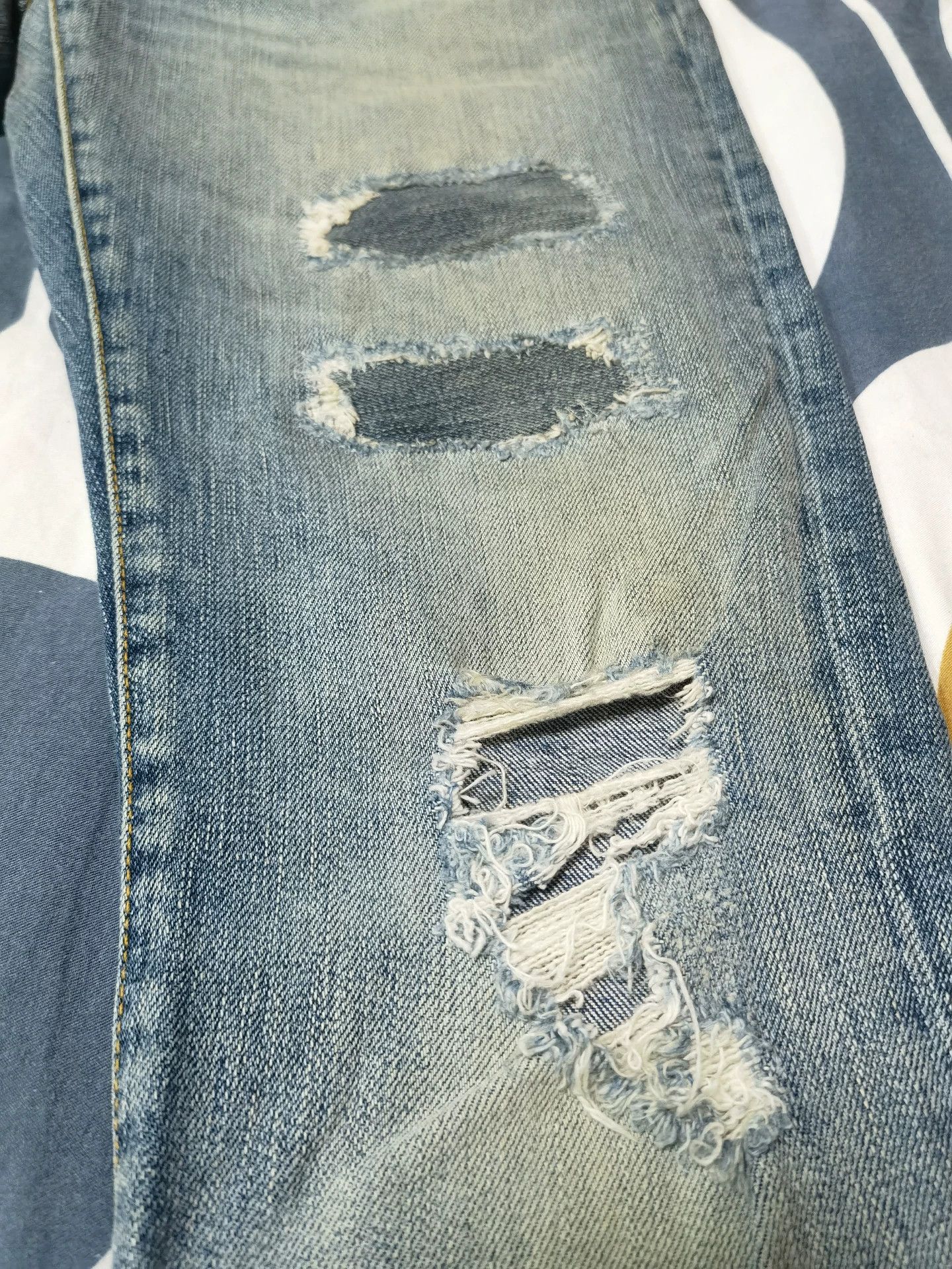 Saint Laurent Paris Saint Laurent Distressed Patch Jeans Size US 30 / EU 46 - 4 Thumbnail