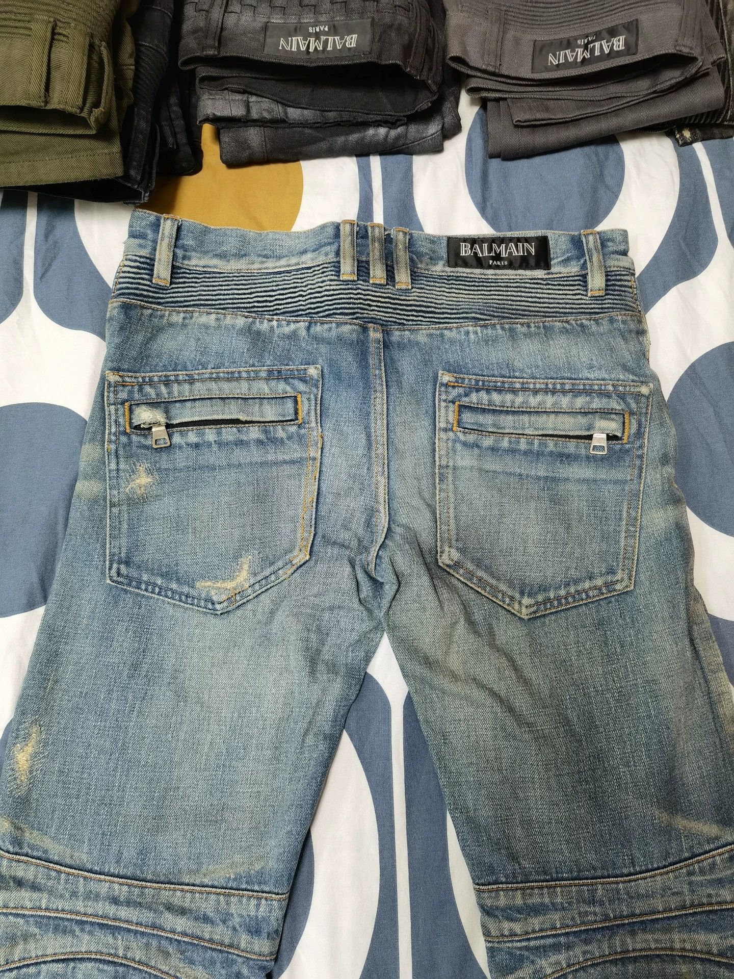 Balmain Balmain Moto Distressed Denim Jeans Size US 29 - 4 Thumbnail