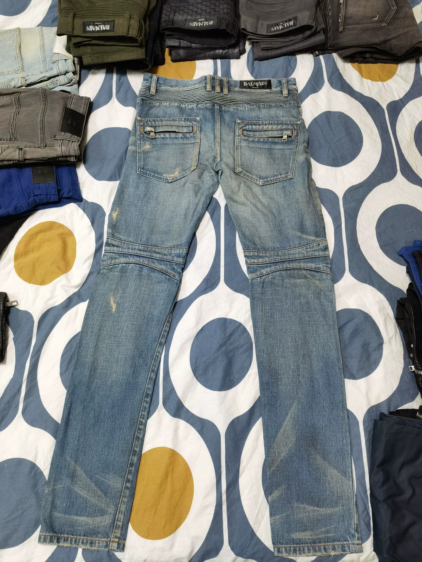 Balmain Balmain Moto Distressed Denim Jeans Size US 29 - 3 Thumbnail
