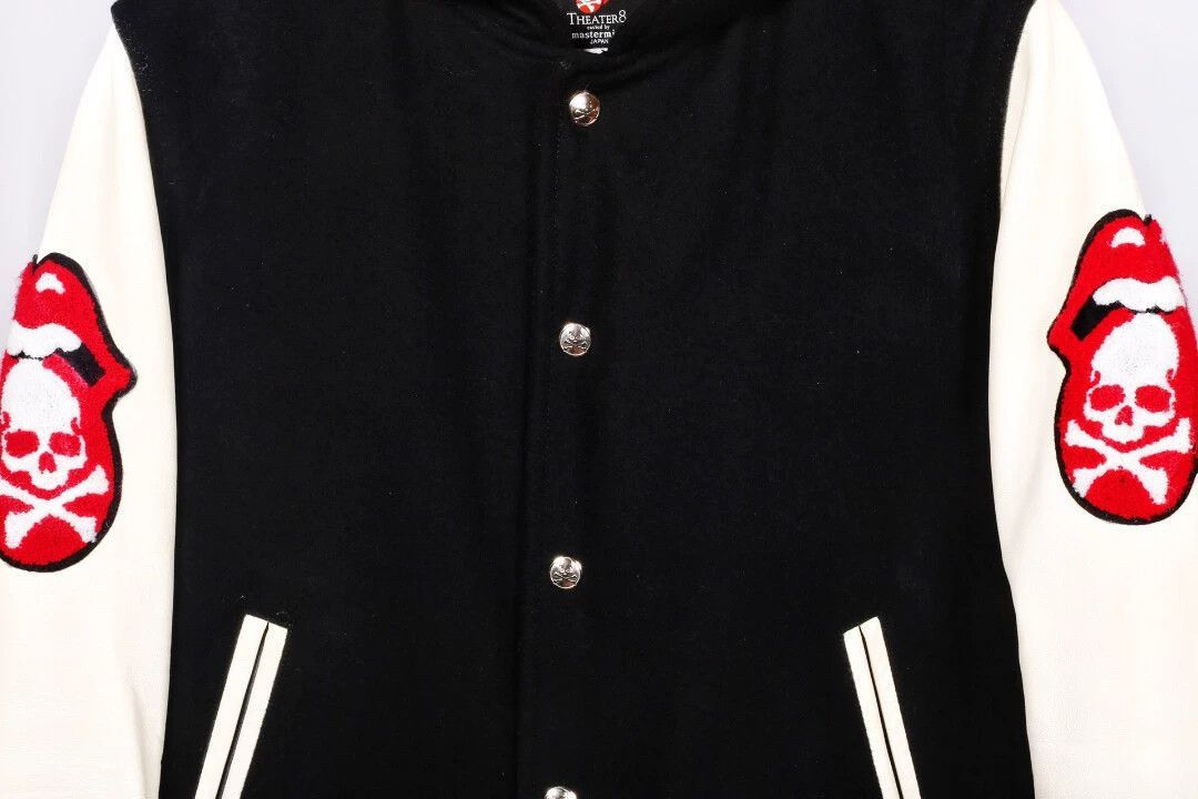Mastermind Japan Hooded Varsity Jacket with Skull Lip Patches Size US S / EU 44-46 / 1 - 4 Thumbnail