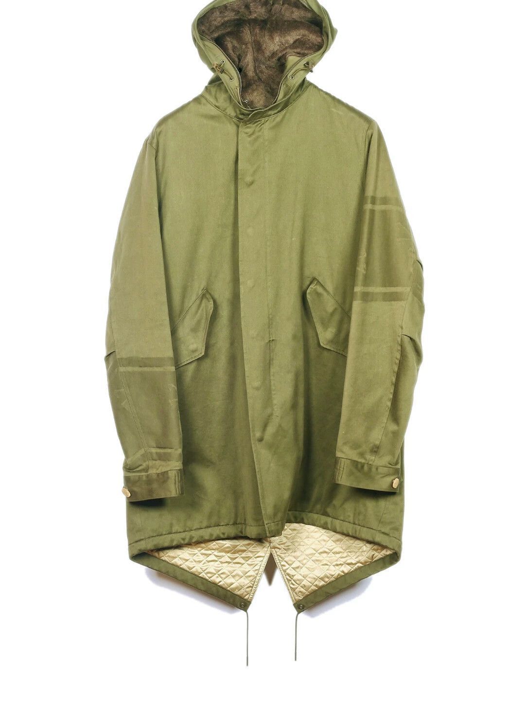 Mastermind Japan Green Hooded Parka Coat with Fur Trim Size US M / EU 48-50 / 2 - 6 Thumbnail