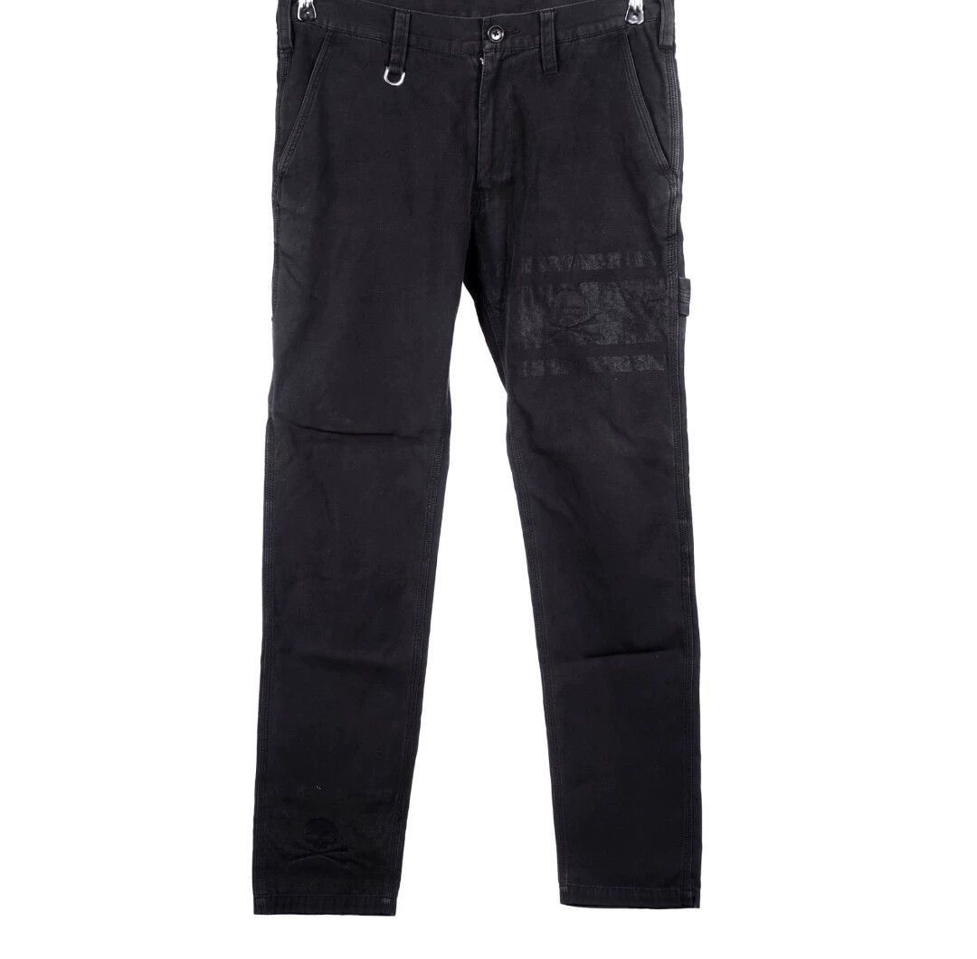 Mastermind Japan Black Denim Cargo Pants with Distressed Details Size US 34 / EU 50 - 2 Thumbnail