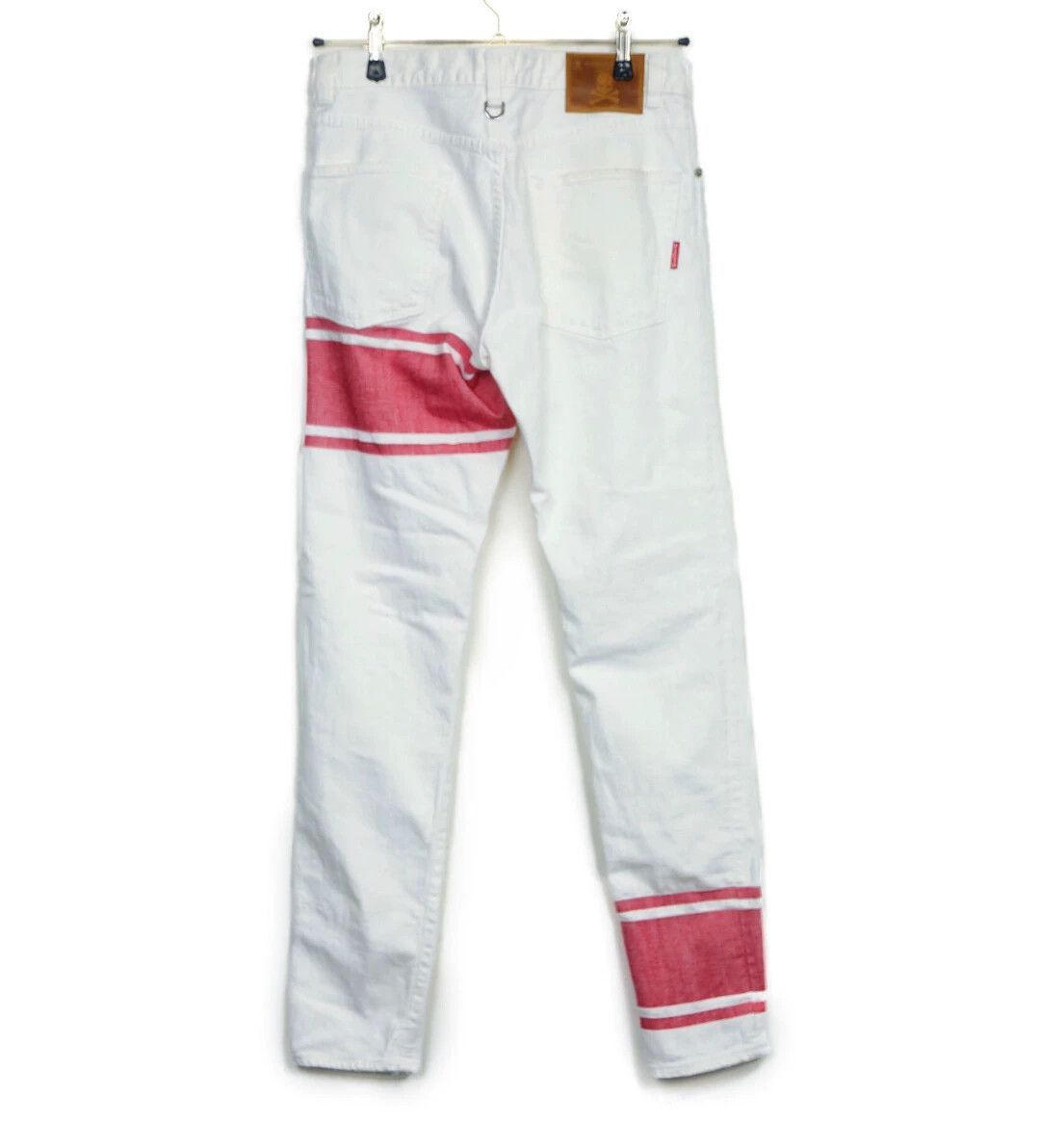 Mastermind Japan White Denim Pants with Red Stripes Size 30 Size US 30 / EU 46 - 2 Thumbnail