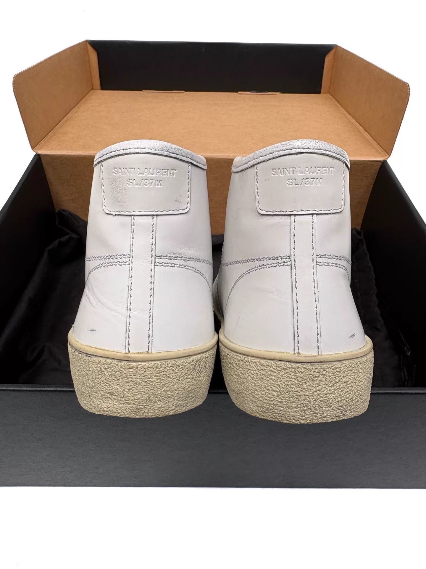 Saint Laurent Paris White High-Top Sneakers Size 7 Size US 7 / EU 40 - 7 Thumbnail