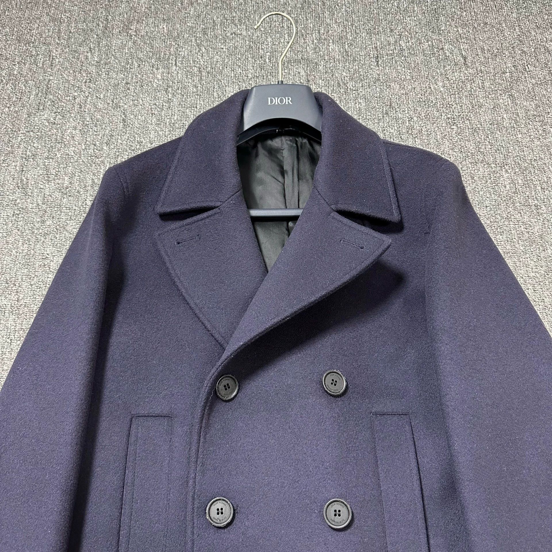 Dior Blue Double-Breasted Heavy Coat Size S Size US S / EU 44-46 / 1 - 2 Thumbnail
