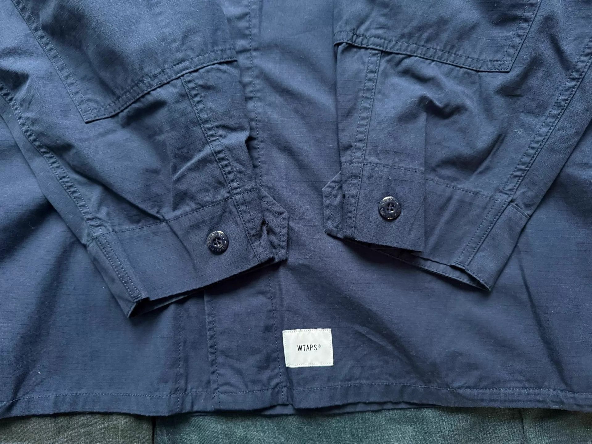Wtaps Blue Button-Up Shirt with Graphic Print - Size M Size US M / EU 48-50 / 2 - 8 Thumbnail