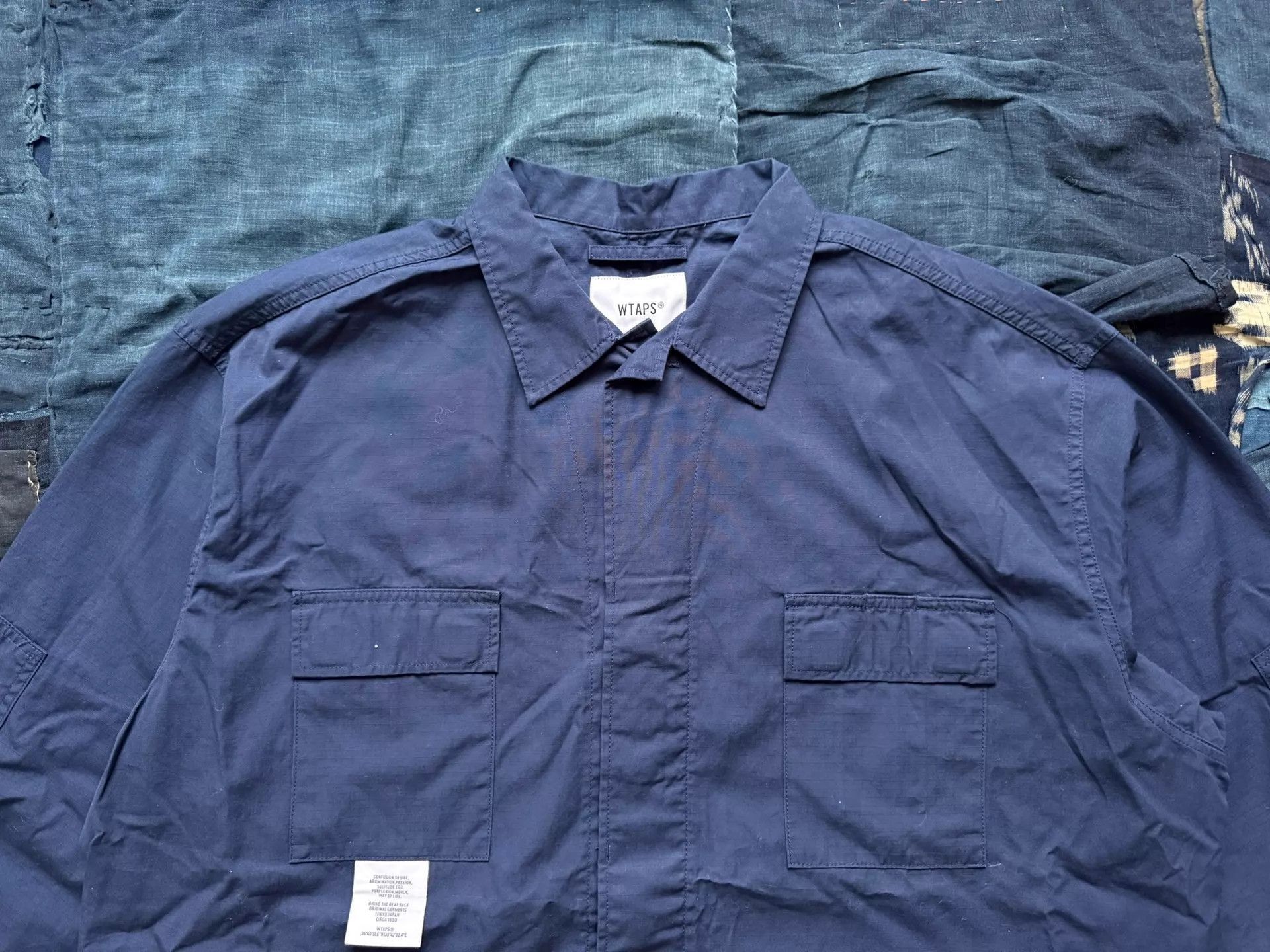 Wtaps Blue Button-Up Shirt with Graphic Print - Size M Size US M / EU 48-50 / 2 - 4 Thumbnail