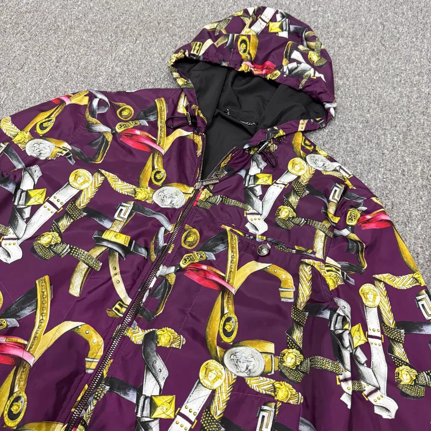 Versace Multi-Color Printed Hooded Light Jacket Size US S / EU 44-46 / 1 - 3 Thumbnail