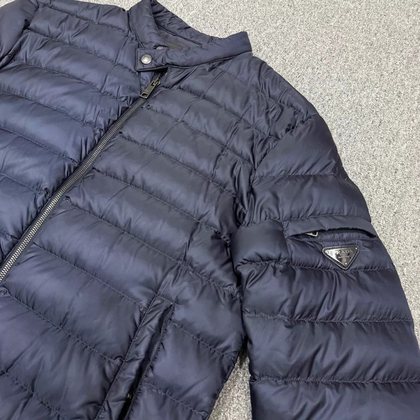 Prada Blue Puffer Jacket with Zip Closure Size US M / EU 48-50 / 2 - 3 Thumbnail