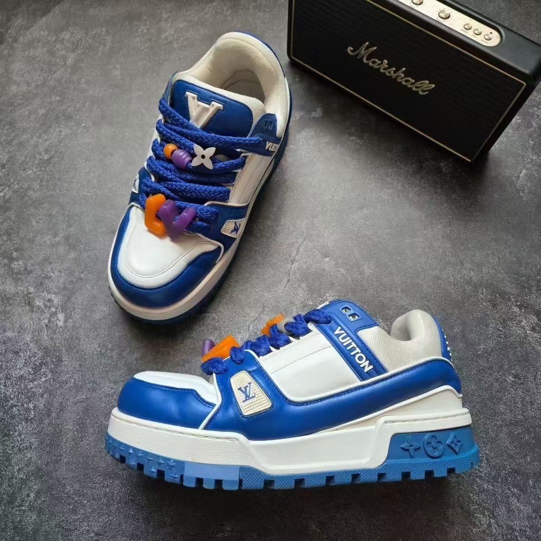 Louis Vuitton Louis Vuitton Training Blue Lowtop Sneakers 40 Men Size US 7.5 / EU 40-41 - 4 Thumbnail