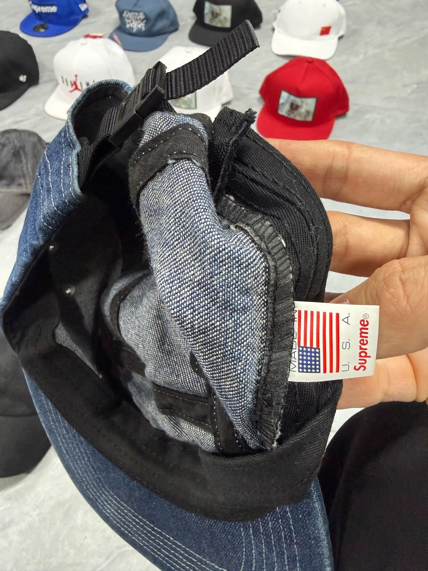 Supreme Supreme Denim Cotton Blue Hat 40.5 Men Size ONE SIZE - 4 Thumbnail