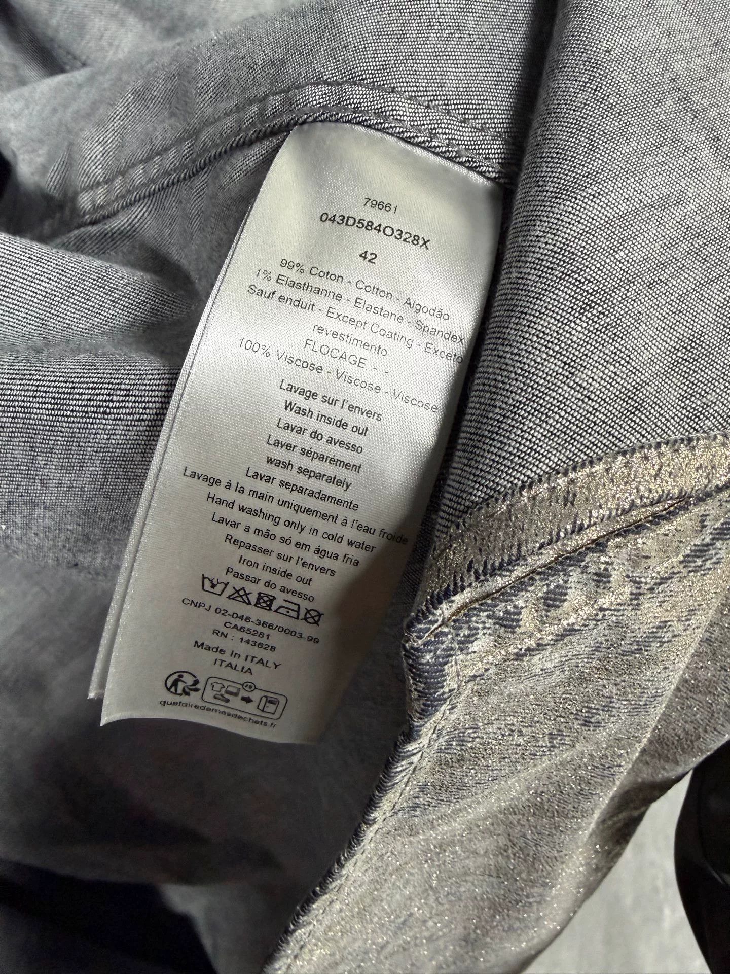 Dior Dior Retro Denim Silver Shirt 42 Men Size US M / EU 48-50 / 2 - 4 Thumbnail