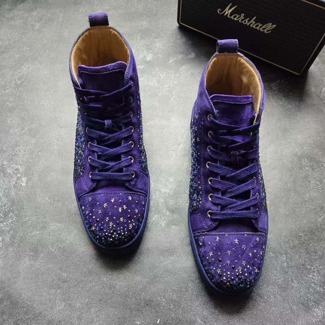 Christian Louboutin Christian Louboutin Purple Hitop Sneakers 42 Men Size US 9 / EU 42 - 3 Thumbnail