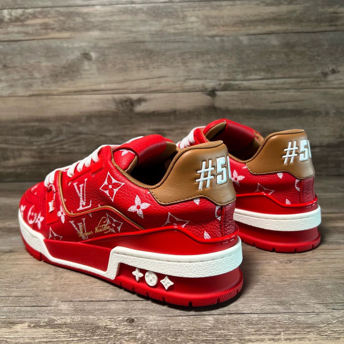 Louis Vuitton Louis Vuitton Training Red Lowtop Sneakers 6 Men Size US 6 / EU 39 - 4 Thumbnail