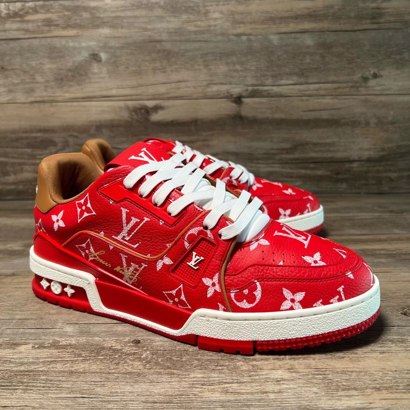 Louis Vuitton Louis Vuitton Training Red Lowtop Sneakers 6 Men Size US 6 / EU 39 - 2 Thumbnail