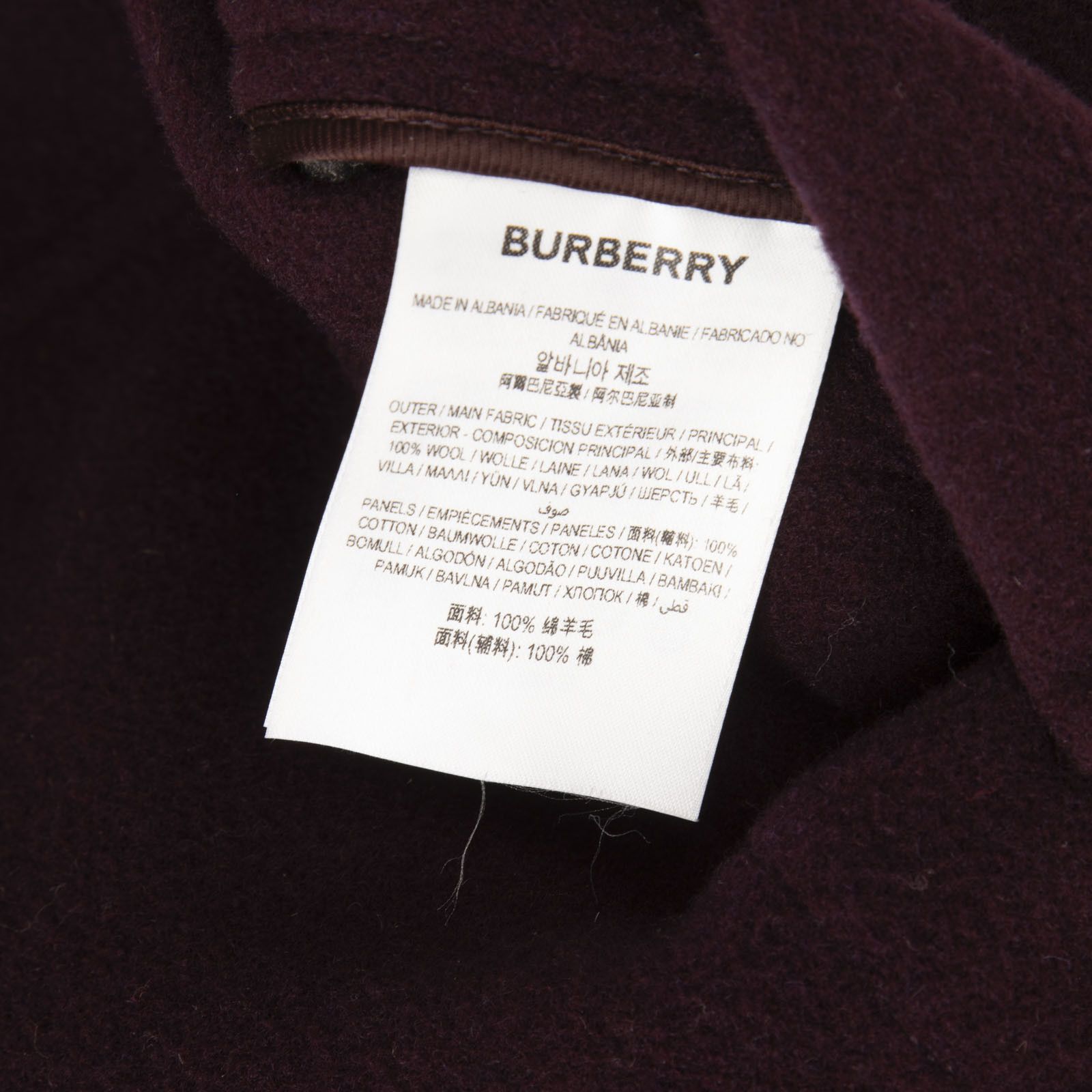Burberry Purple Wool Mid Length Duffle Coat Size XS / US 0-2 / IT 36-38 - 5 Thumbnail