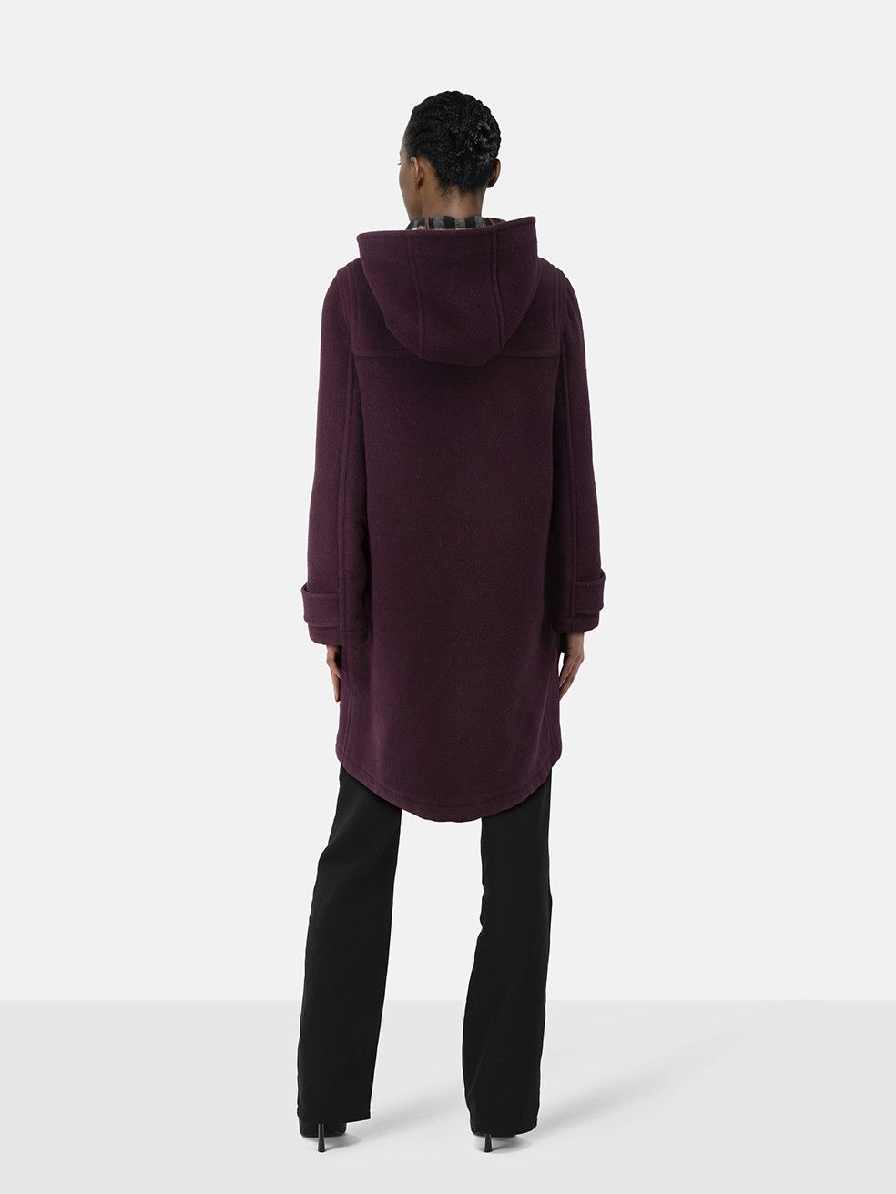 Burberry Purple Wool Mid Length Duffle Coat Size XS / US 0-2 / IT 36-38 - 2 Thumbnail
