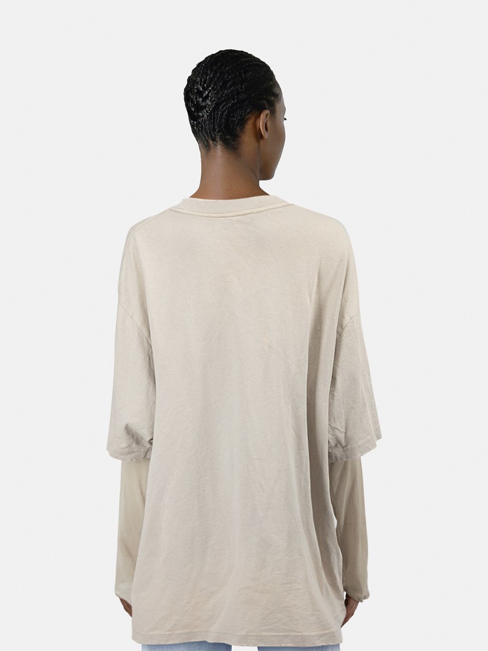 Acne Studios Beige Graphic Mesh Sleeve Top Size M / US 6-8 / IT 42-44 - 2 Thumbnail