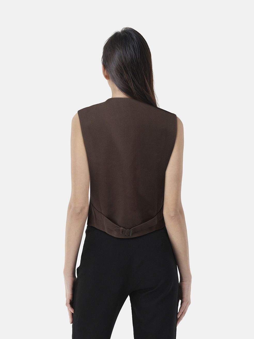WARDROBE.NYC Dark Brown Wool Waistcoat Size L / US 10 / IT 46 - 2 Thumbnail
