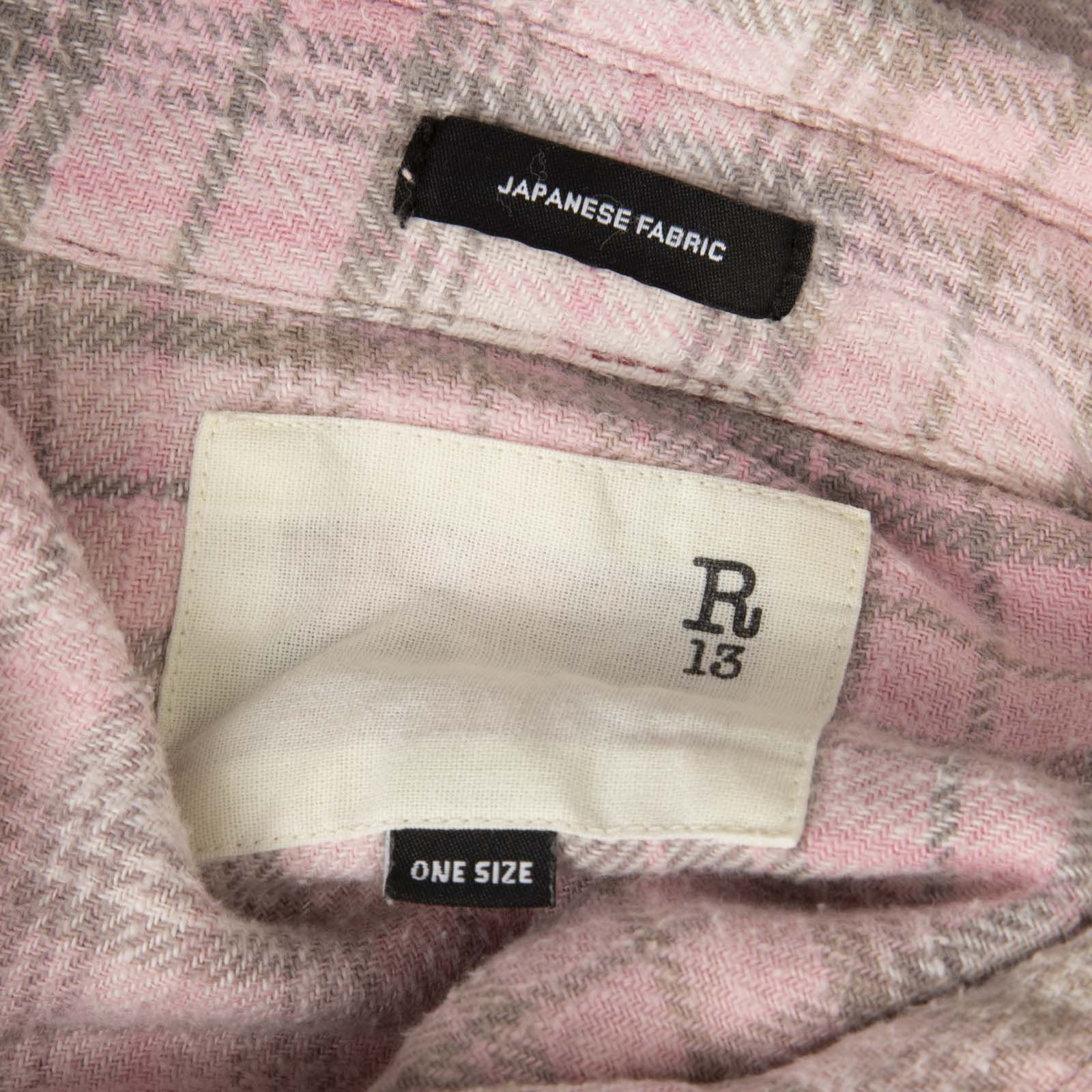 R13 Pink & Grey Plaid Oversized Boxy Shirtdress Size ONE SIZE - 4 Thumbnail