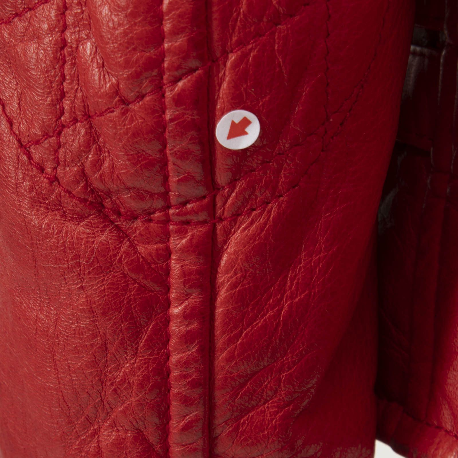 Joseph Red Quilted Leather Biker Jacket Size M / US 6-8 / IT 42-44 - 8 Thumbnail