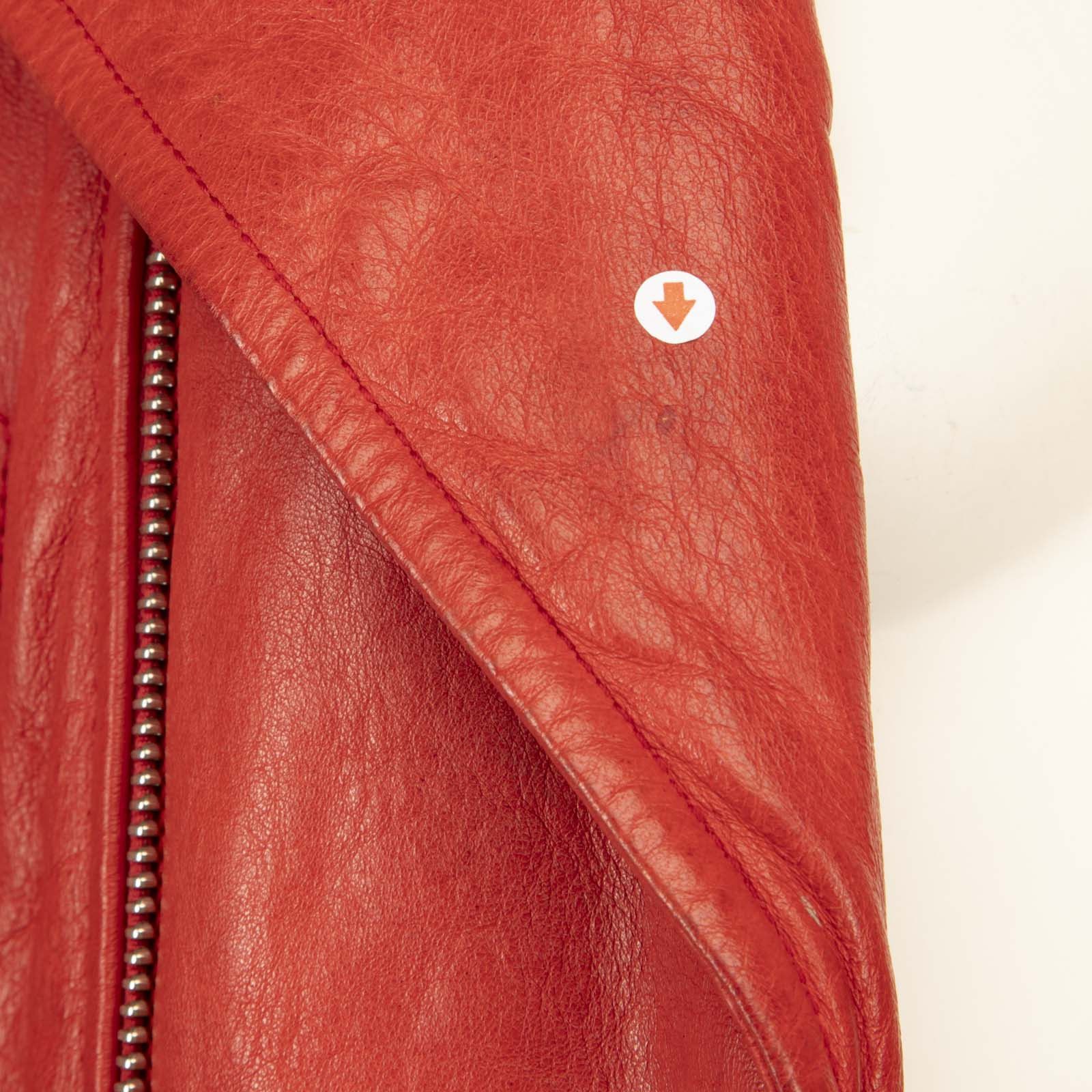 Joseph Red Quilted Leather Biker Jacket Size M / US 6-8 / IT 42-44 - 16 Thumbnail