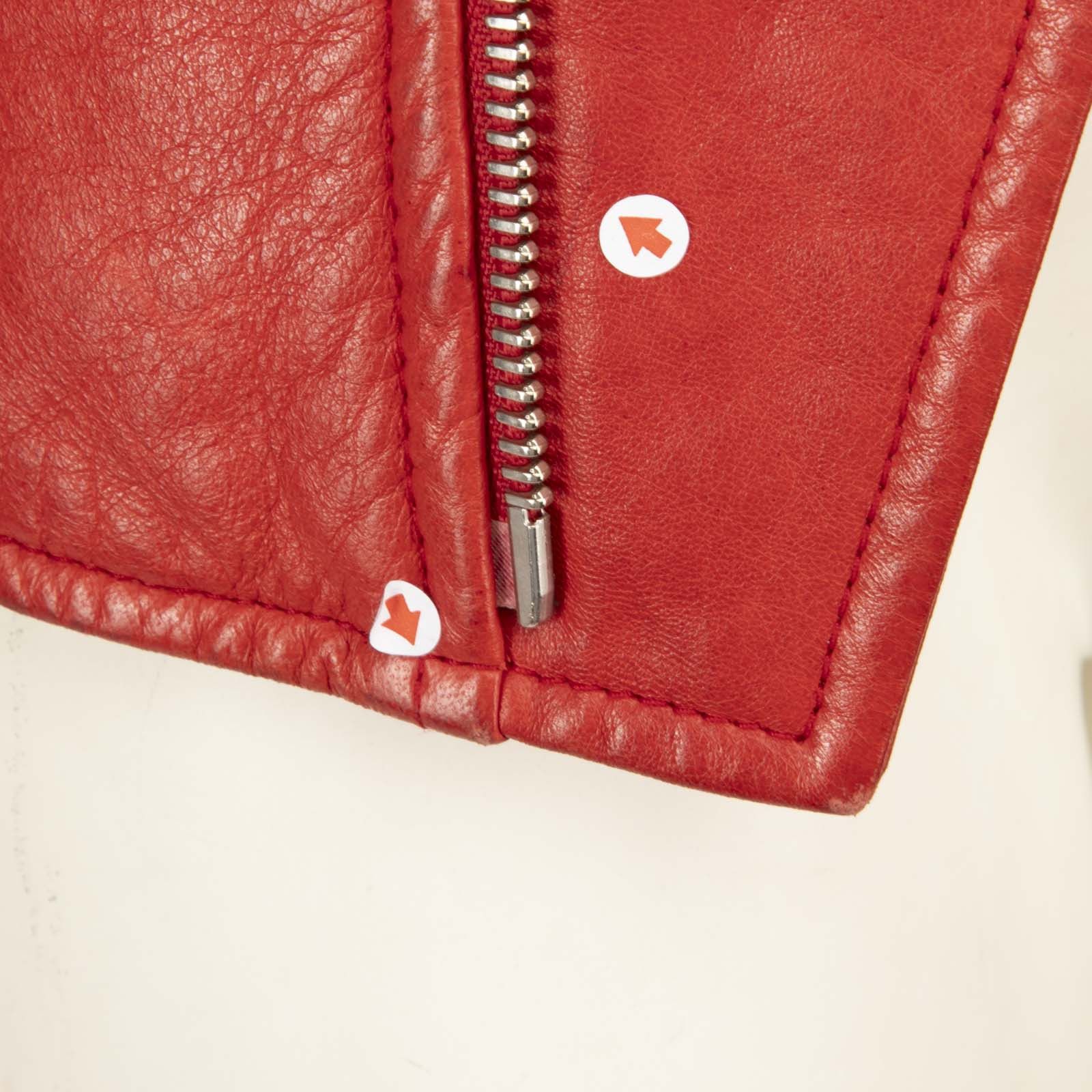 Joseph Red Quilted Leather Biker Jacket Size M / US 6-8 / IT 42-44 - 14 Thumbnail