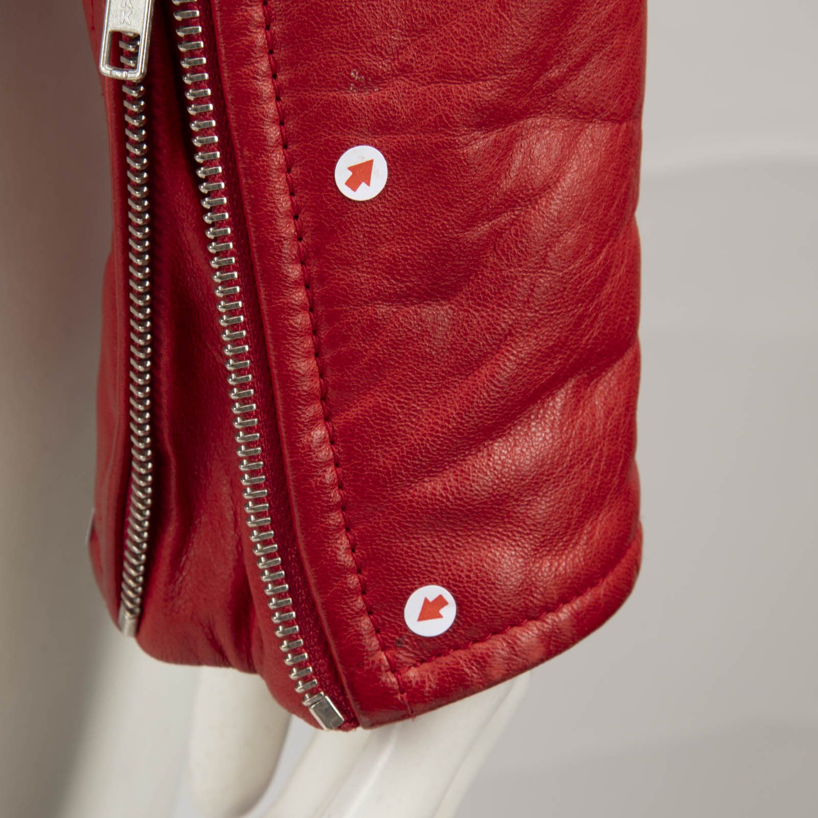 Joseph Red Quilted Leather Biker Jacket Size M / US 6-8 / IT 42-44 - 12 Thumbnail