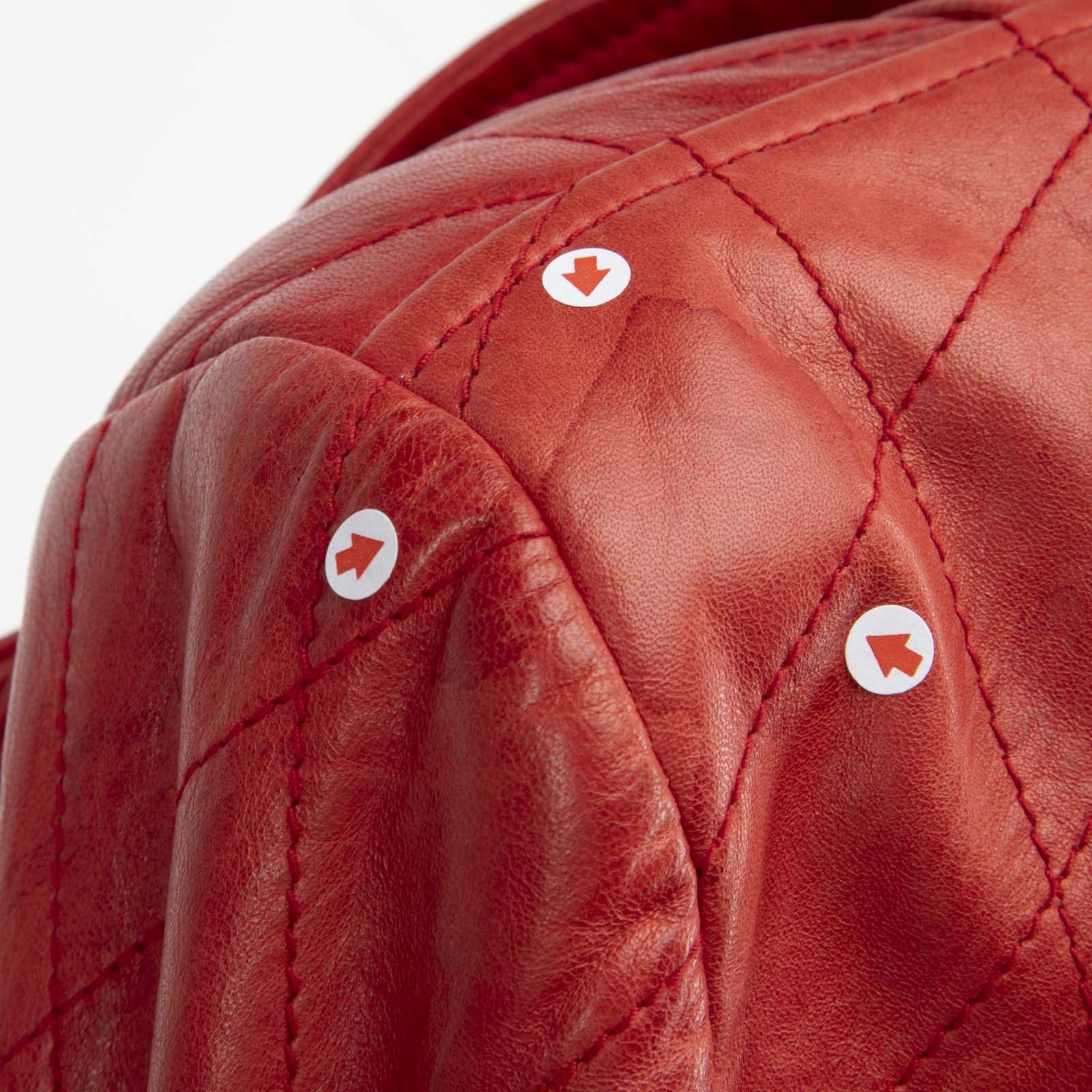Joseph Red Quilted Leather Biker Jacket Size M / US 6-8 / IT 42-44 - 5 Thumbnail