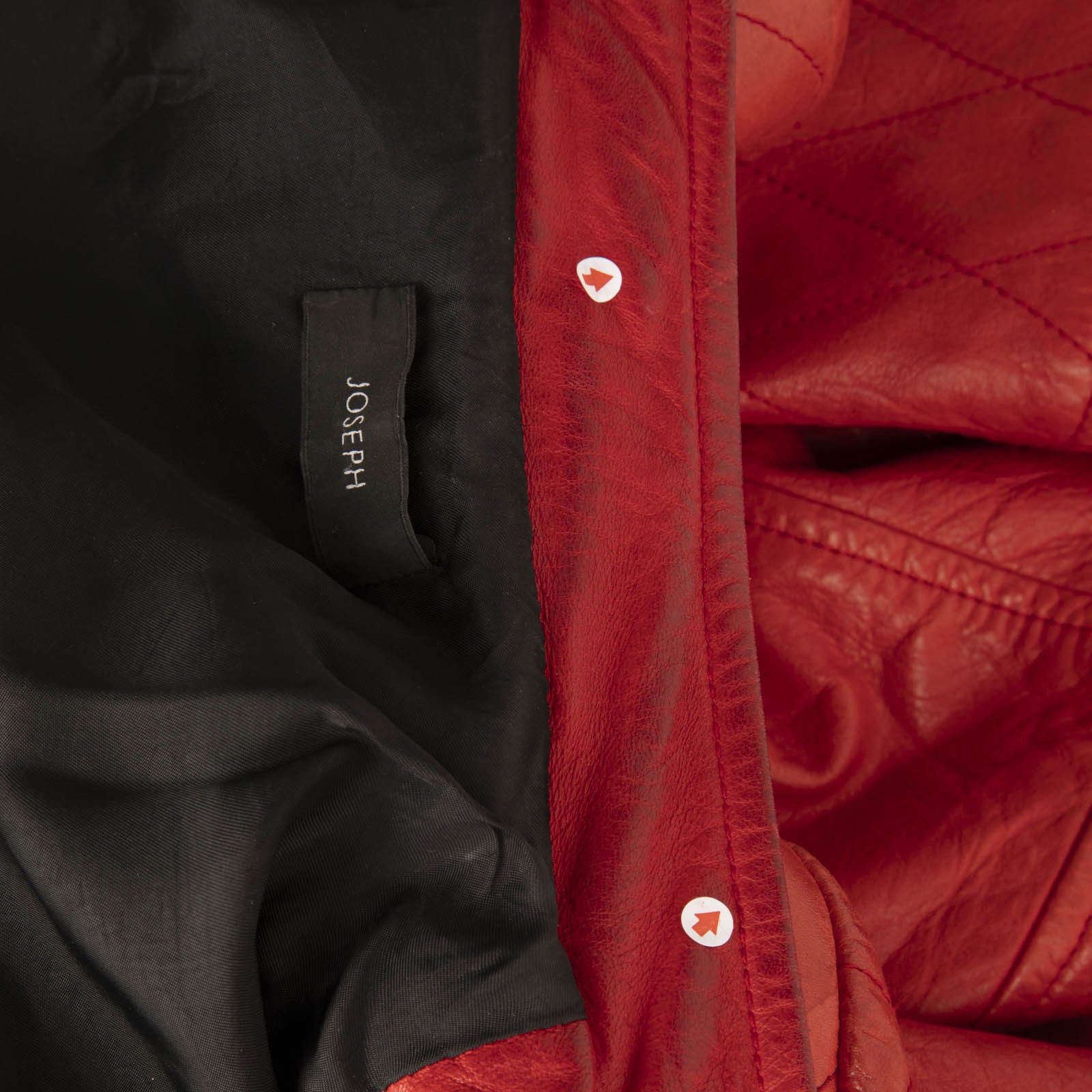 Joseph Red Quilted Leather Biker Jacket Size M / US 6-8 / IT 42-44 - 23 Thumbnail