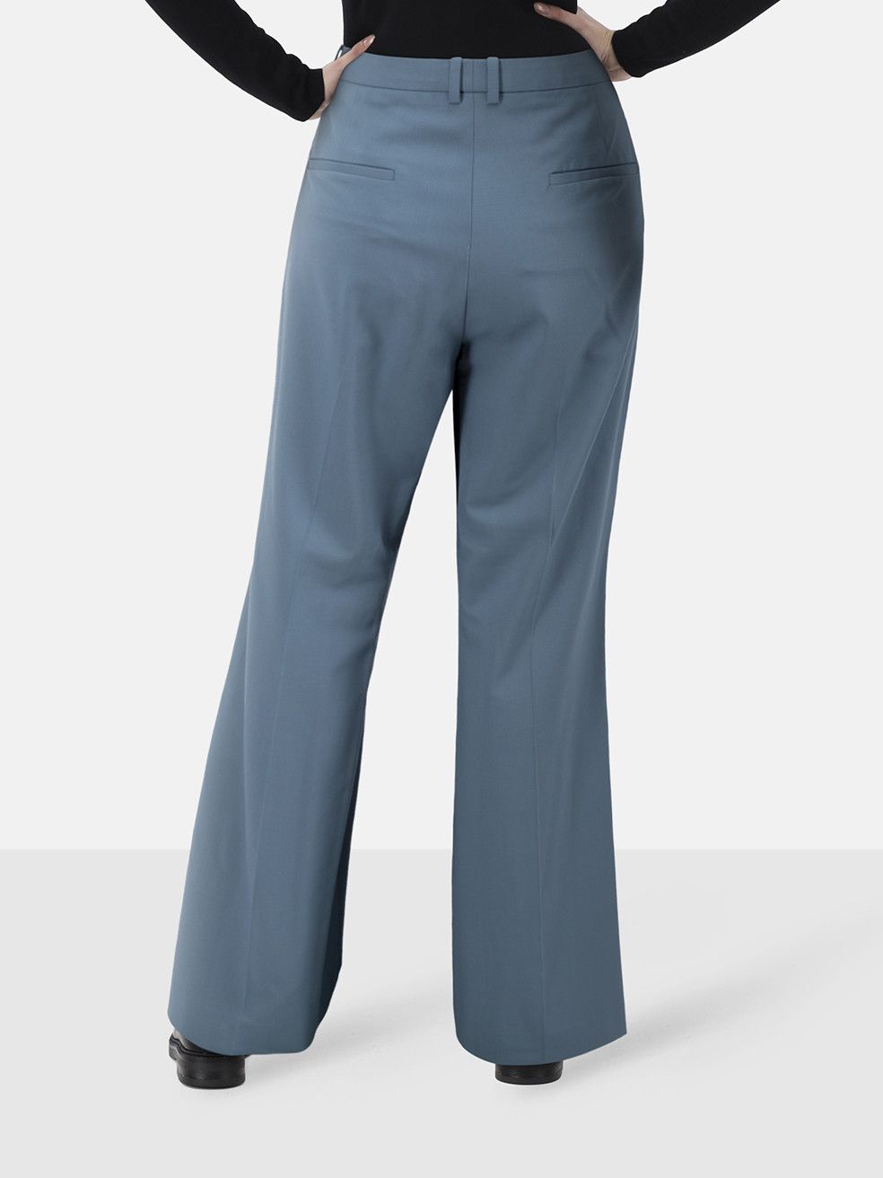 Theory Blue Wool Wide Leg Trousers Size 32" / US 10 / IT 46 - 2 Thumbnail
