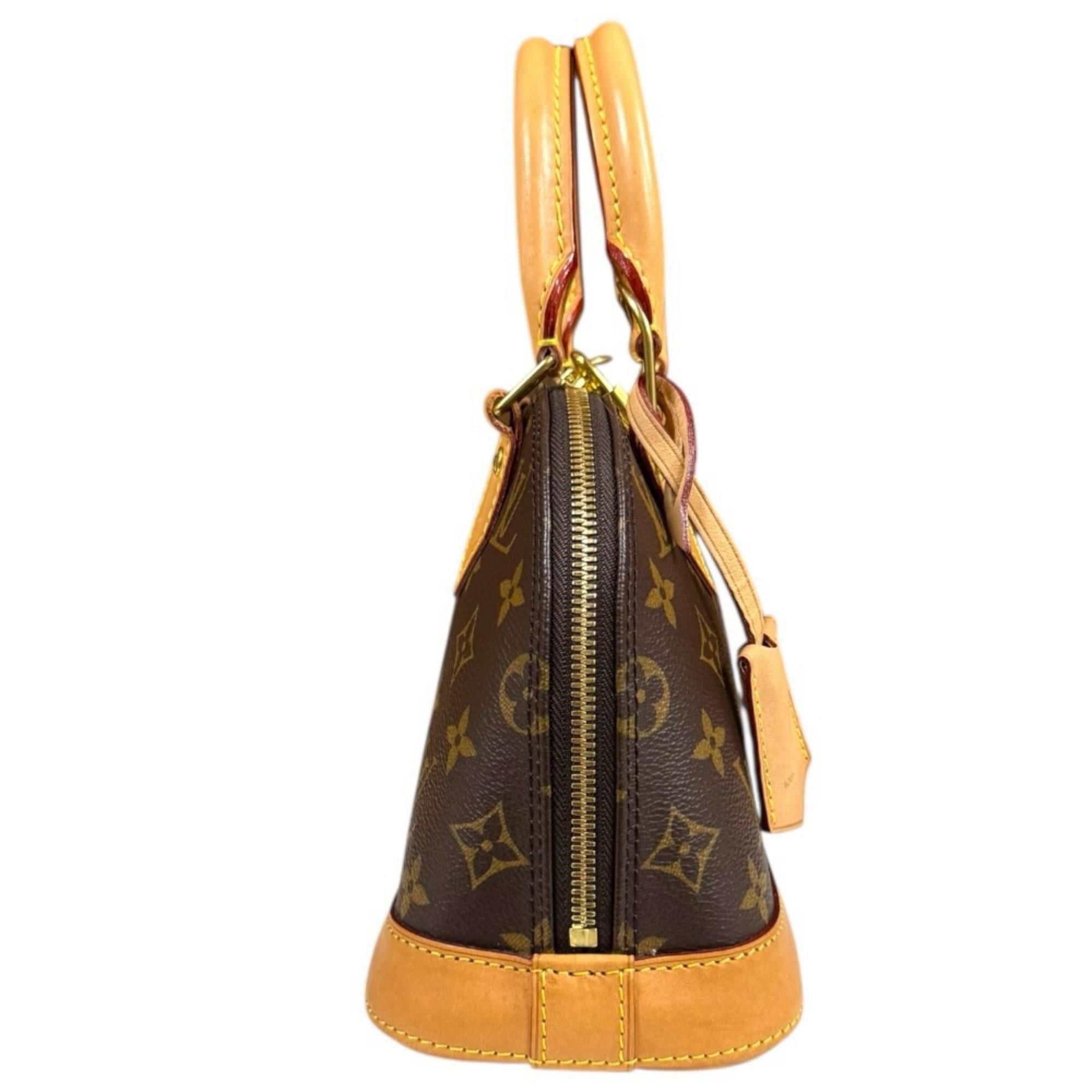 Louis Vuitton Louis Vuitton Alma BB Monogram Shoulder Bag, Canvas M53152 Brown, Women's, Used, 2-way Size ONE SIZE - 4 Thumbnail