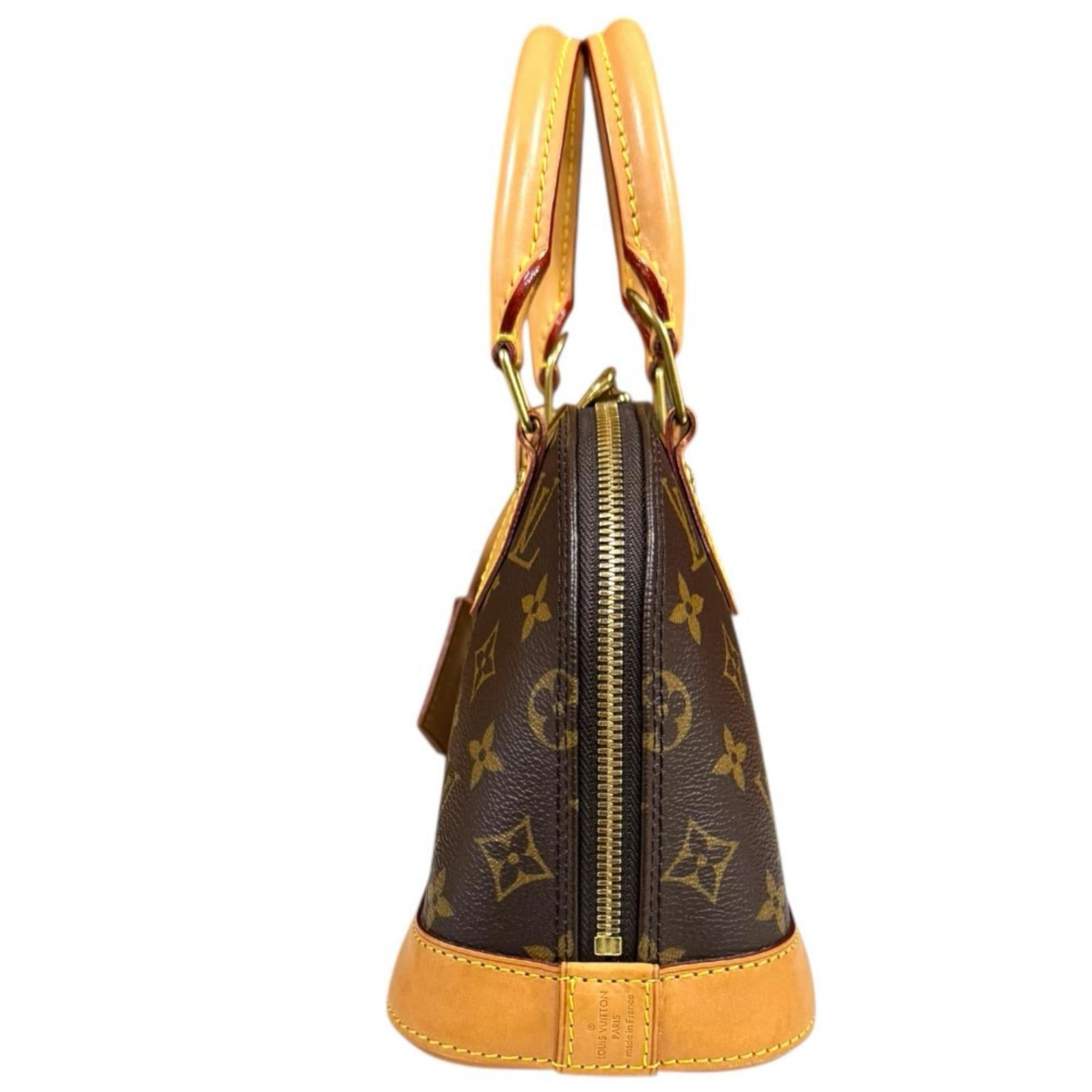 Louis Vuitton Louis Vuitton Alma BB Monogram Shoulder Bag, Canvas M53152 Brown, Women's, Used, 2-way Size ONE SIZE - 5 Thumbnail