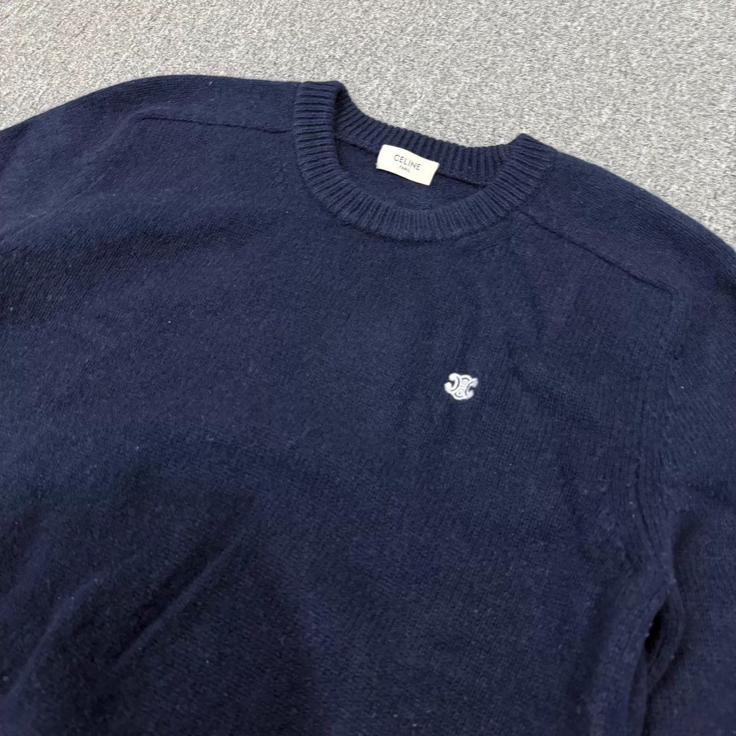 Celine Blue Long Sleeve Knit Sweater Size L Size US L / EU 52-54 / 3 - 3 Thumbnail