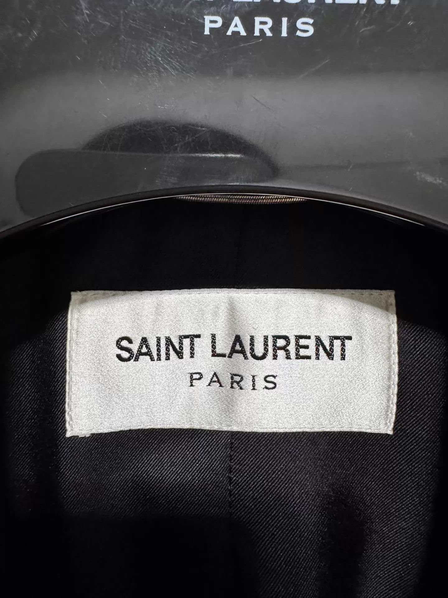 Saint Laurent Paris Black Pinstriped Long Coat Size L Size US L / EU 52-54 / 3 - 5 Thumbnail