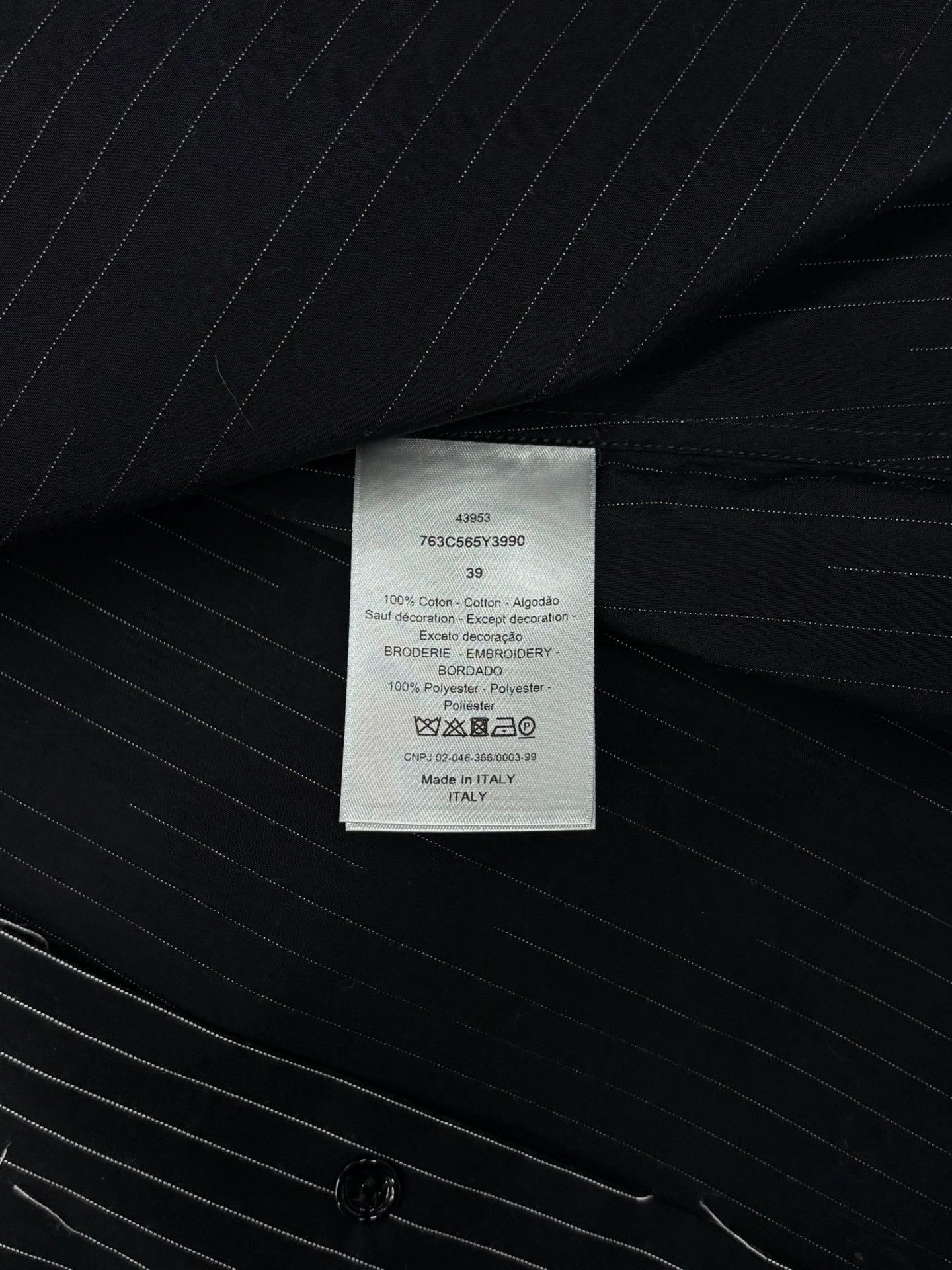 Dior Black Sleeveless Striped Abstract Button-Up Shirt Size US M / EU 48-50 / 2 - 7 Thumbnail