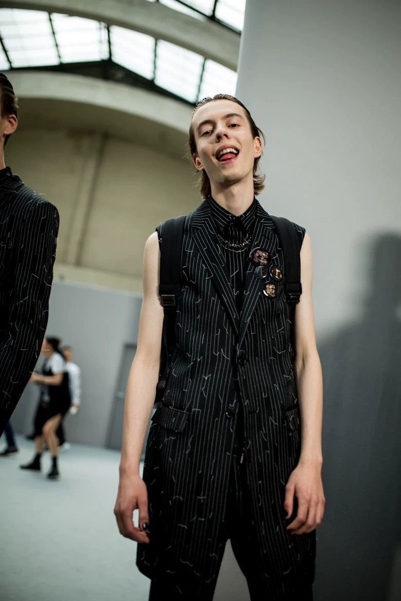Dior Black Sleeveless Striped Abstract Button-Up Shirt Size US M / EU 48-50 / 2 - 9 Thumbnail