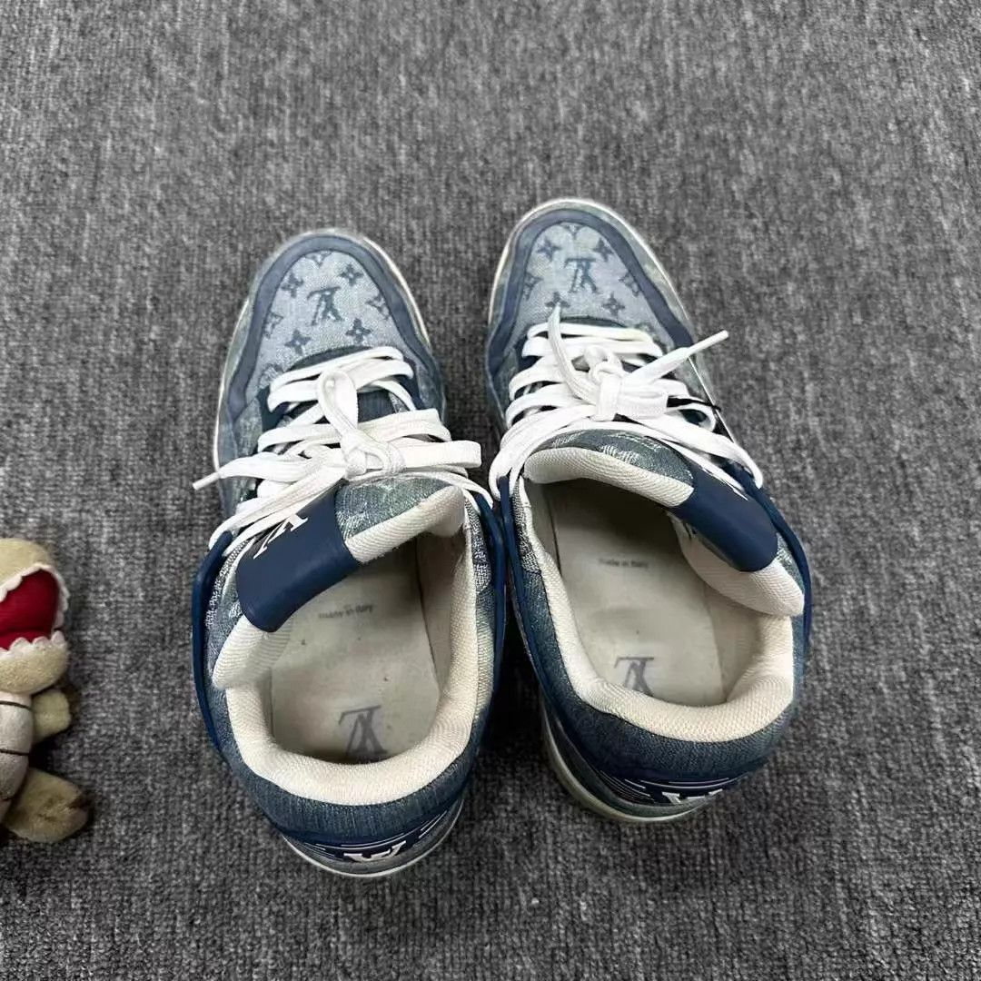 Louis Vuitton Blue Low-Top Sneakers with Pattern Size US 9.5 / EU 42-43 - 5 Thumbnail